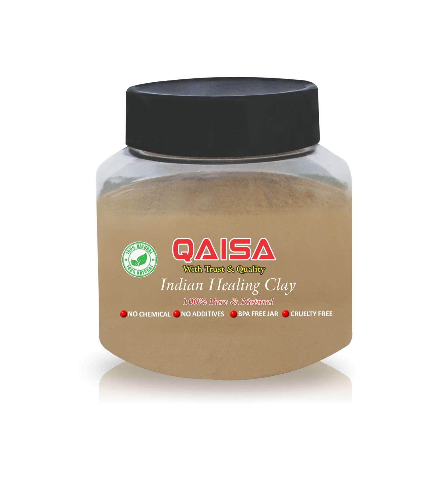 Indian Healing Clay- Deep Pore Cleansing Facial & Body Mask -100% Natural Calcium Bentonite Clay (700 Grams) - Buy Online on GoSupps.com