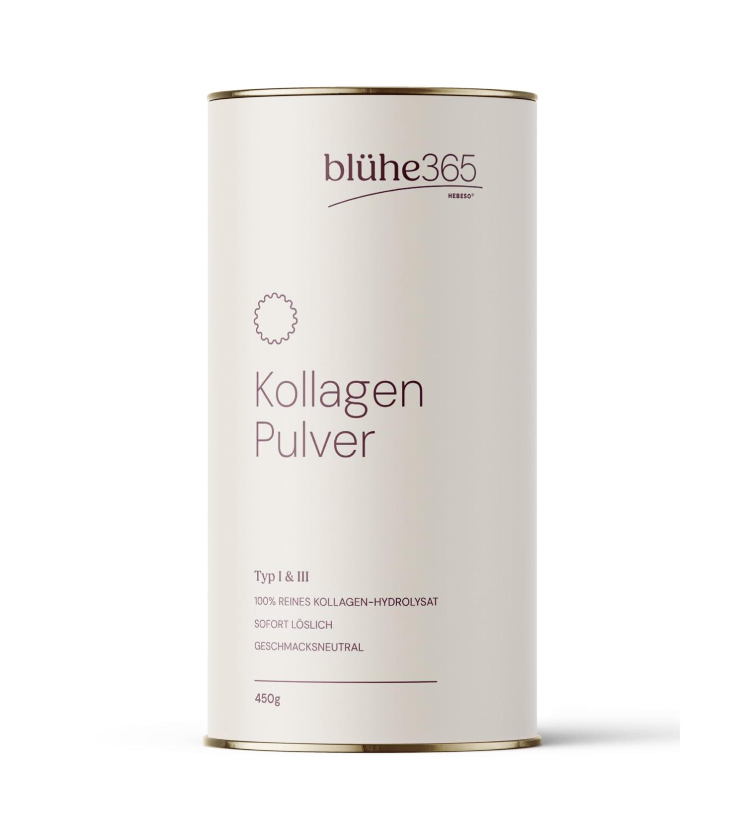 Bl he365 collagen powder 450 g types I and III highdose collagen hydrolyzate powder neutral taste and excellent solubility collagen series from HEBESO - Buy Online on GoSupps.com