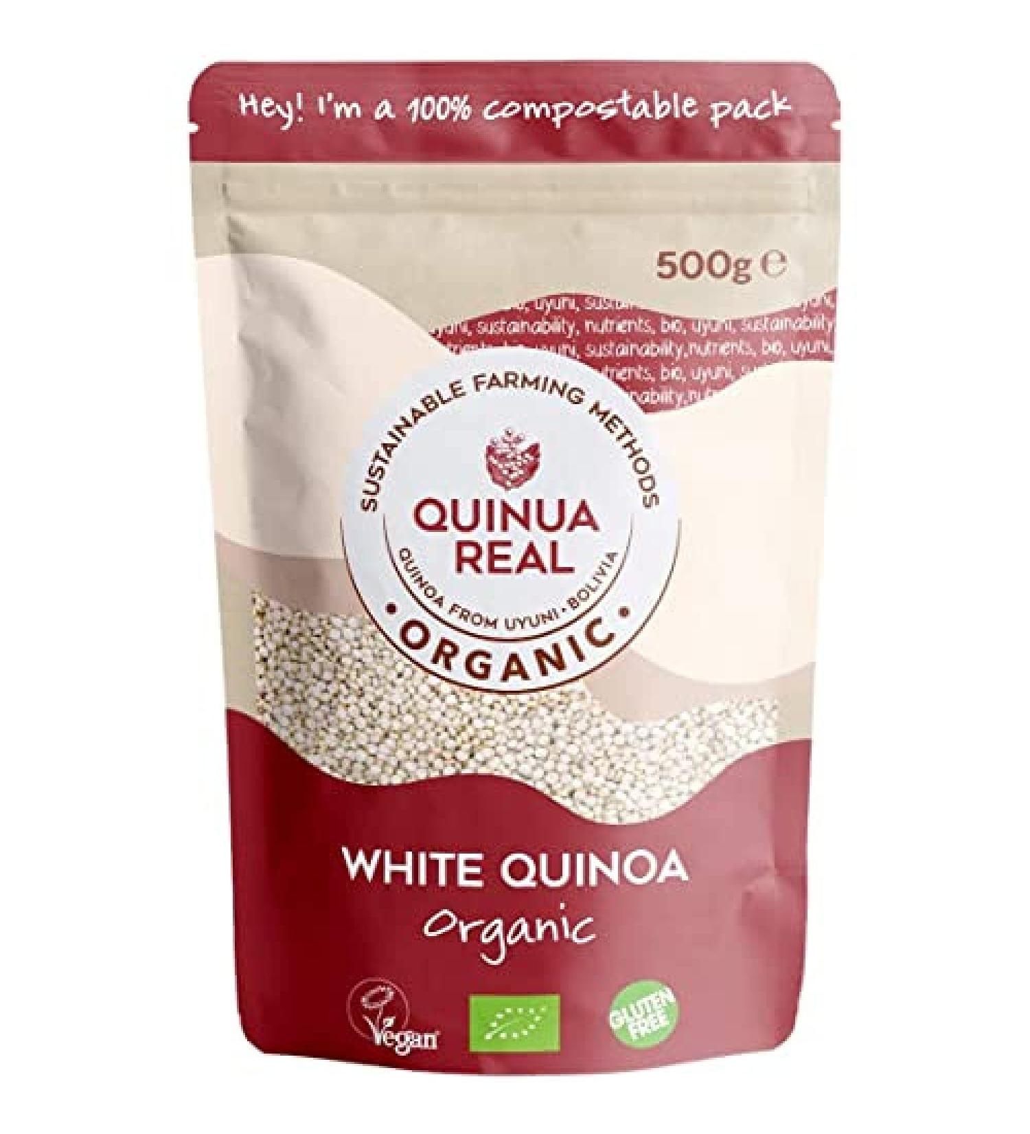 Buy QUINUA REAL Organic Fair Trade Quinoa - 500ml Pack | Premium Polished Quinoa for International Shipping - Buy Online on GoSupps.com