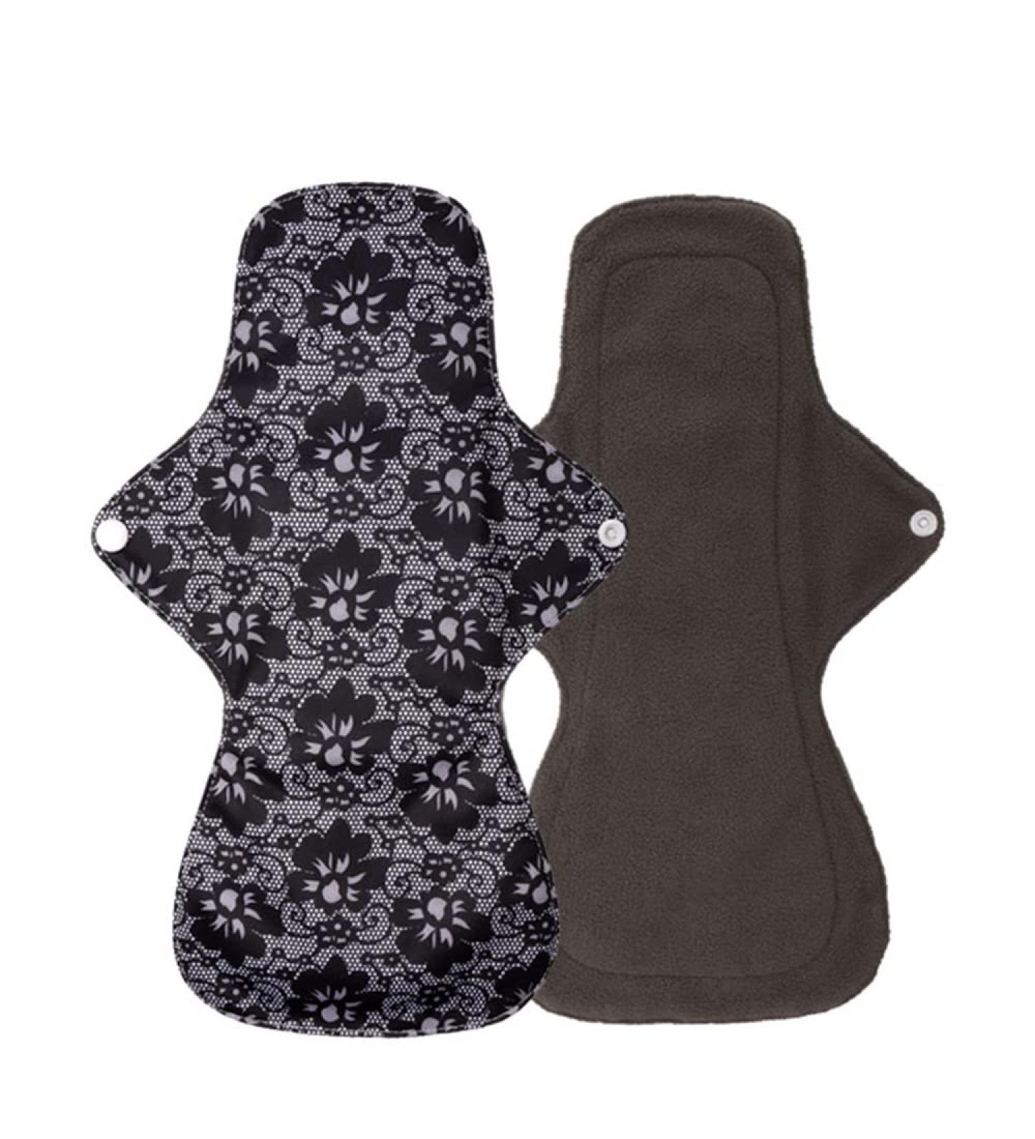 Reusable Menstrual Pads (8 x 13inch) 7pcs Reusable Pads Large Sanitary Pads Set with Wings for Women - Bamboo Long Washable Pads Menstrual for Heavy Flow Overnight Postpartum - Buy Online on GoSupps.com