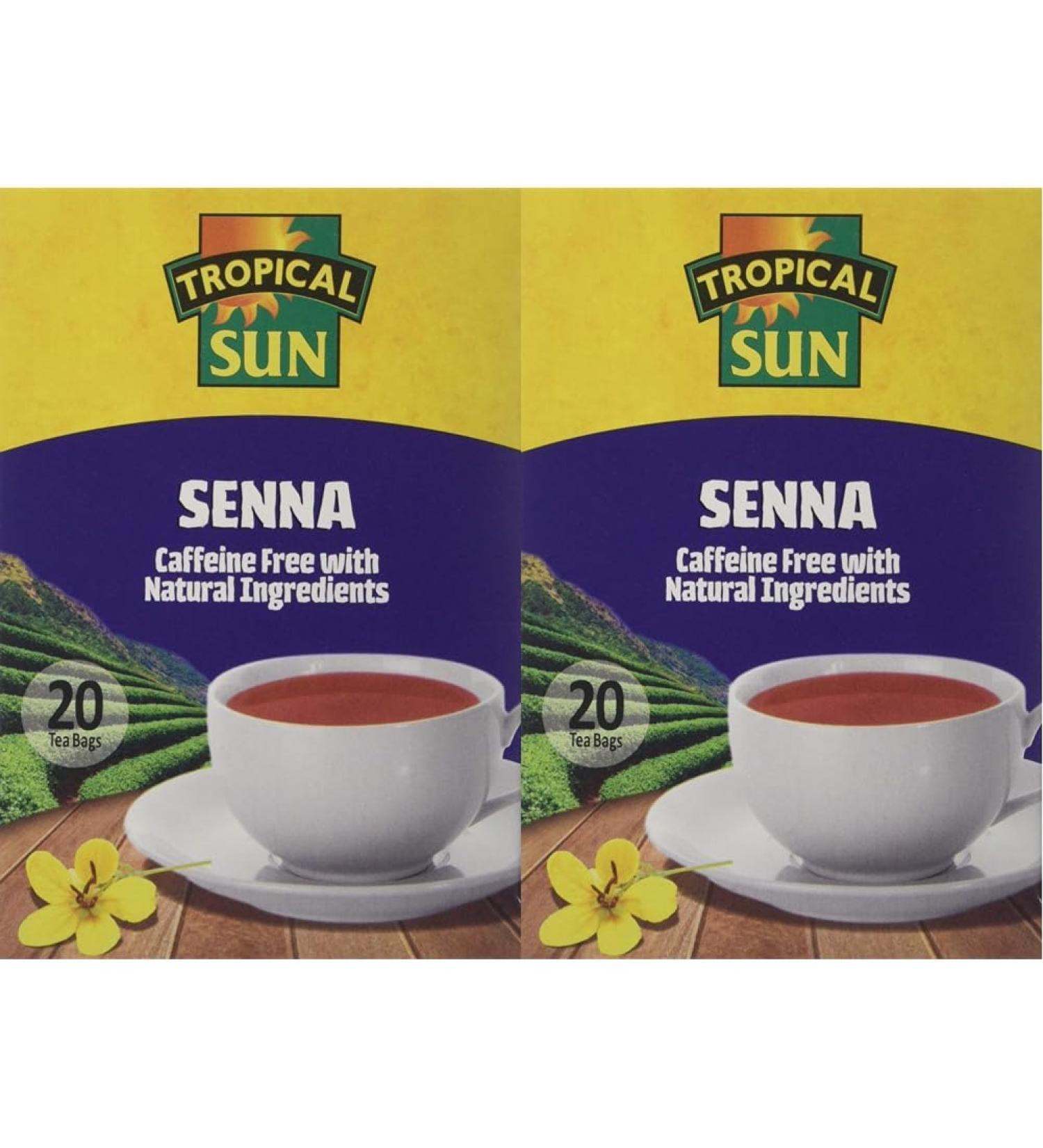 Tropical Sun Senna 20 Tea Bags Caffeine Free with Natural Ingredients (Pack of 2) 20 Count (Pack of 2) - Buy Online on GoSupps.com