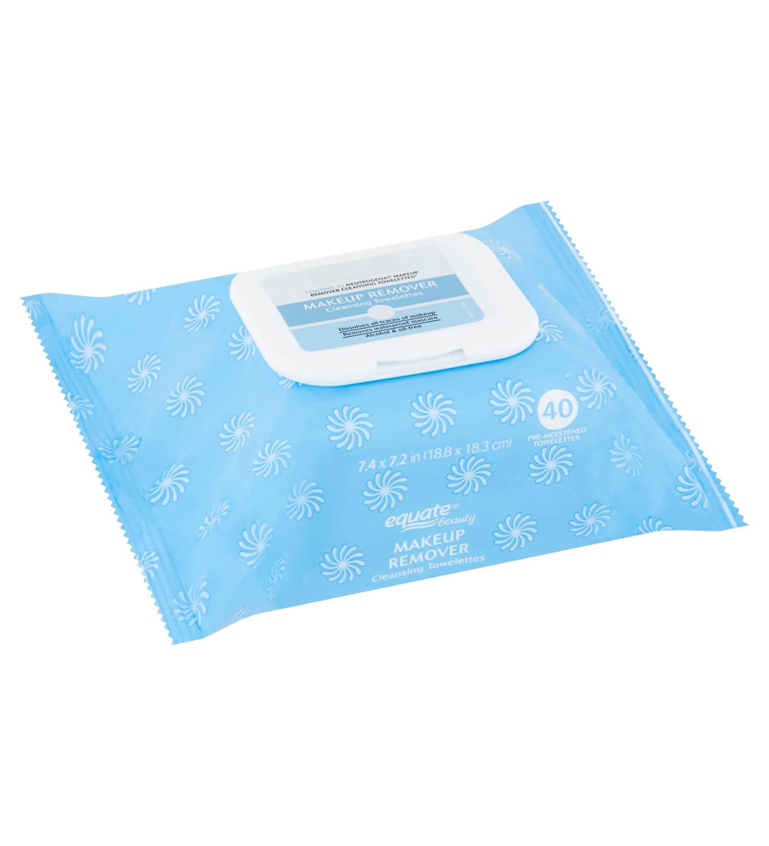 Makeup Remover Cleansing Towelettes 40ct by Equate Compare to Neutrogena Makeup Remover Cleansing Towelettes