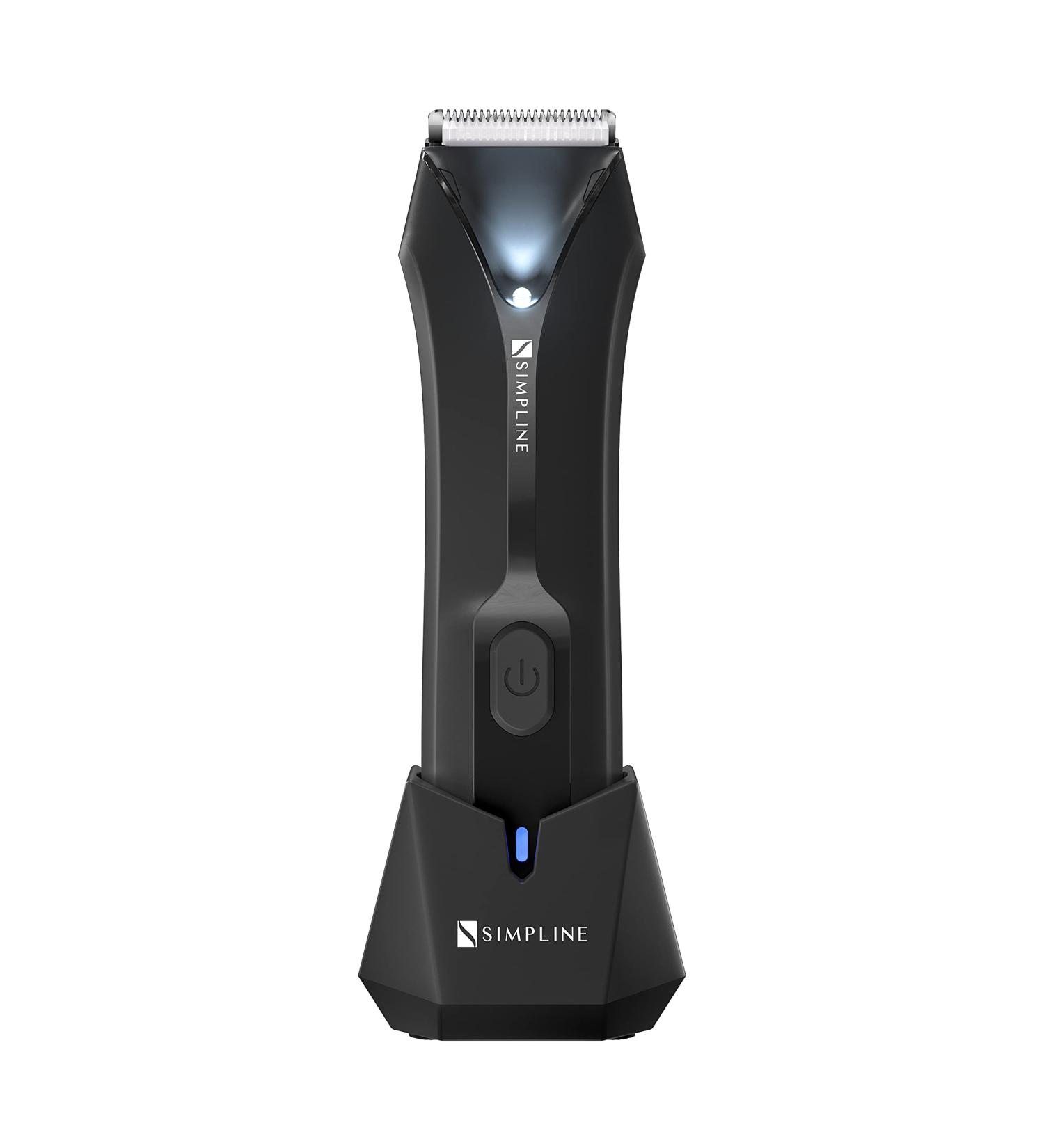 Men's Body Hair Trimmer with LED Light | Waterproof Electric Groin Hair Trimmer for Men | Includes 3 Guard Combs and Charging Dock - Buy Online on GoSupps.com