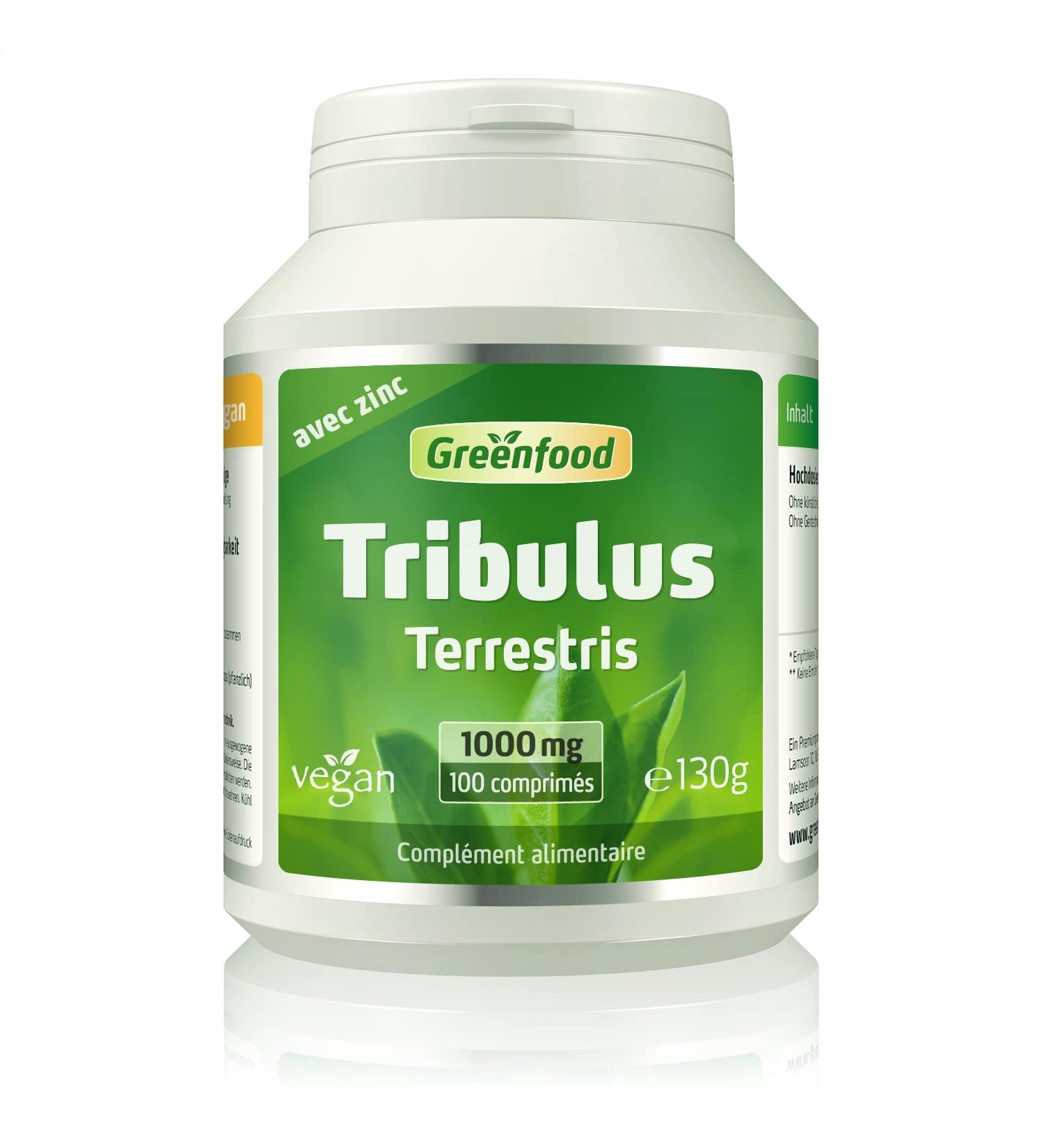 Greenfood Tribulus 1000 mg high-dose extract 100 tablets. No artificial additives. No genetic engineering. Vegan. - Buy Online on GoSupps.com