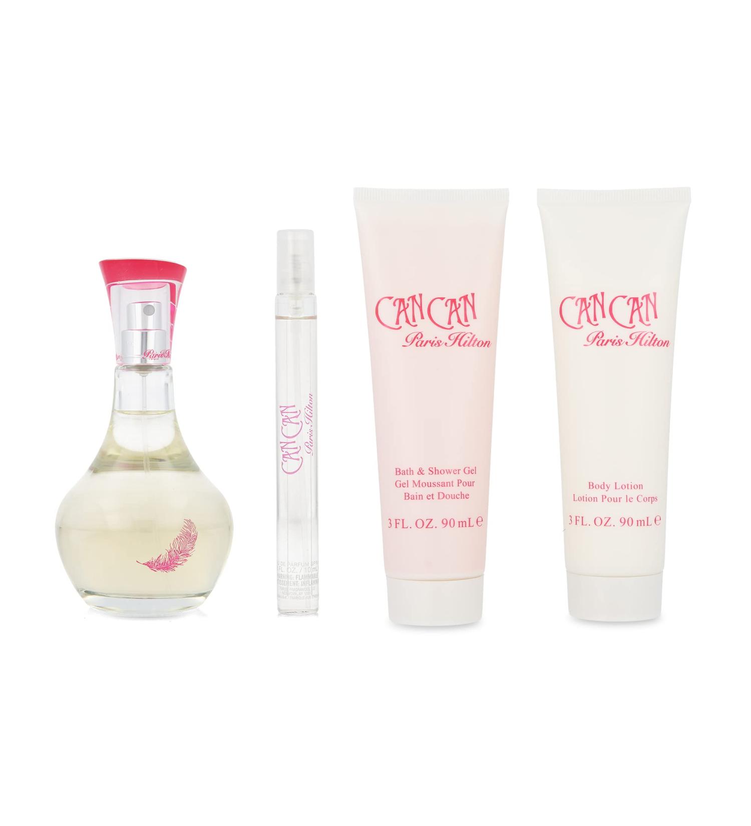 Paris Hilton Can Can By Paris Hilton | 4 Piece Gift Set - 3.4 Oz Eau De Parfum Spray 0.34 Oz Eau De Parfum Spray 3.0 Oz Body Lotion 3.0 Oz Shower Gel | Fragrance For Women