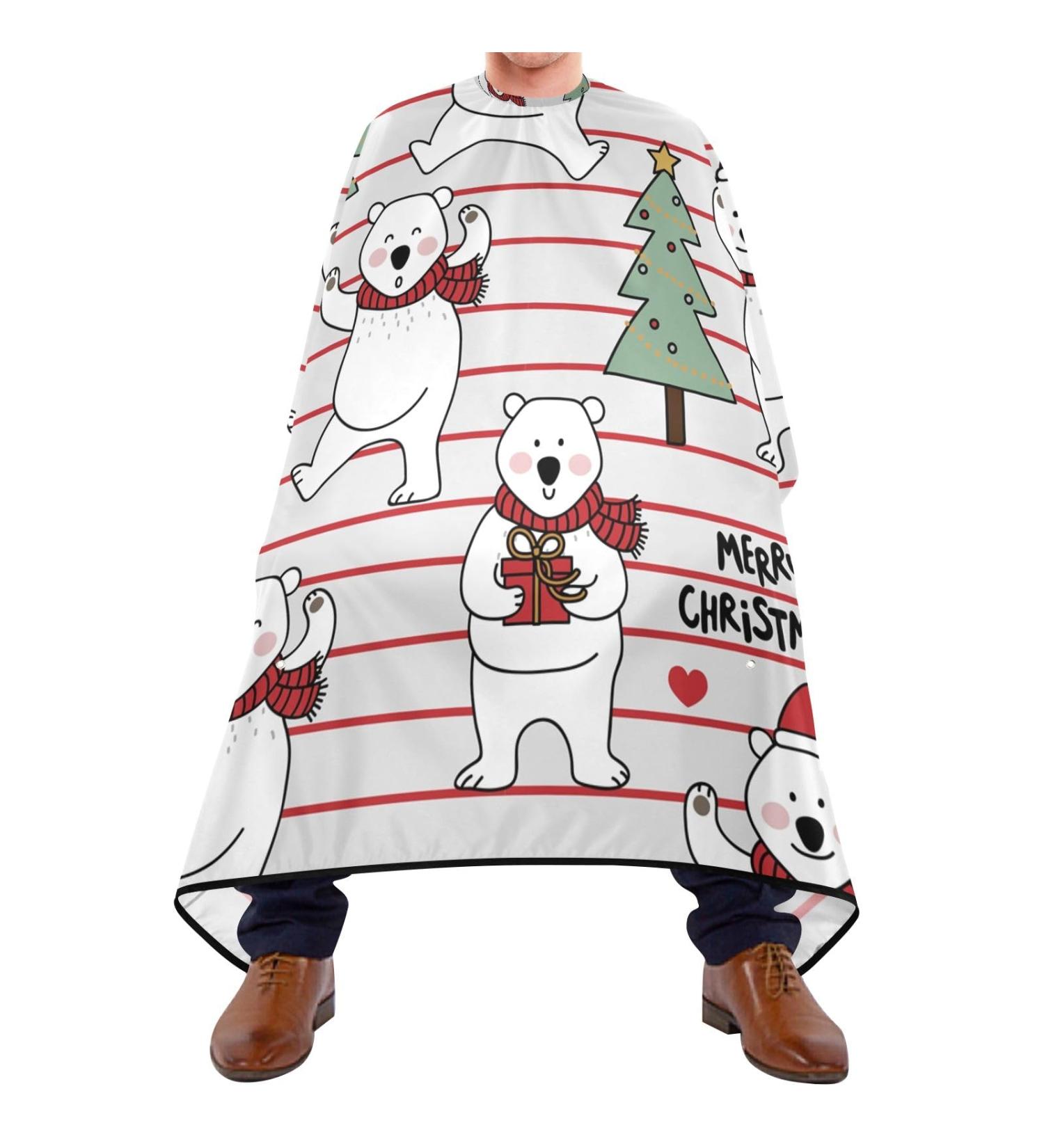 Waterproof Barber Cape - Polar Bear & Cheetah Haircut Bib for Men & Women | Unisex Hair Cutting Cape - Buy Online on GoSupps.com