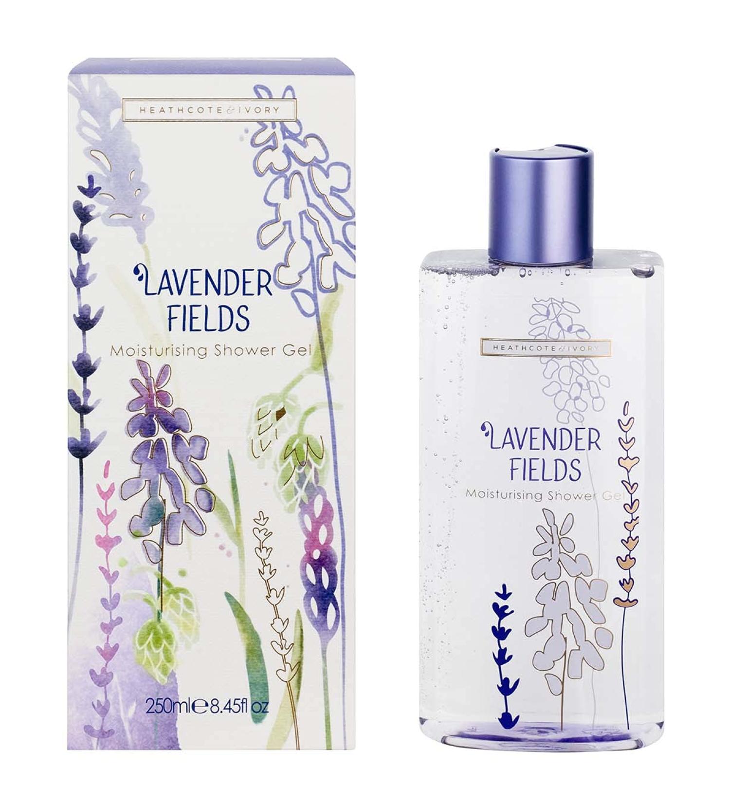 Heathcote & Ivory Lavender Fields Shower Gel 250ml 8.45oz - Buy Online on GoSupps.com