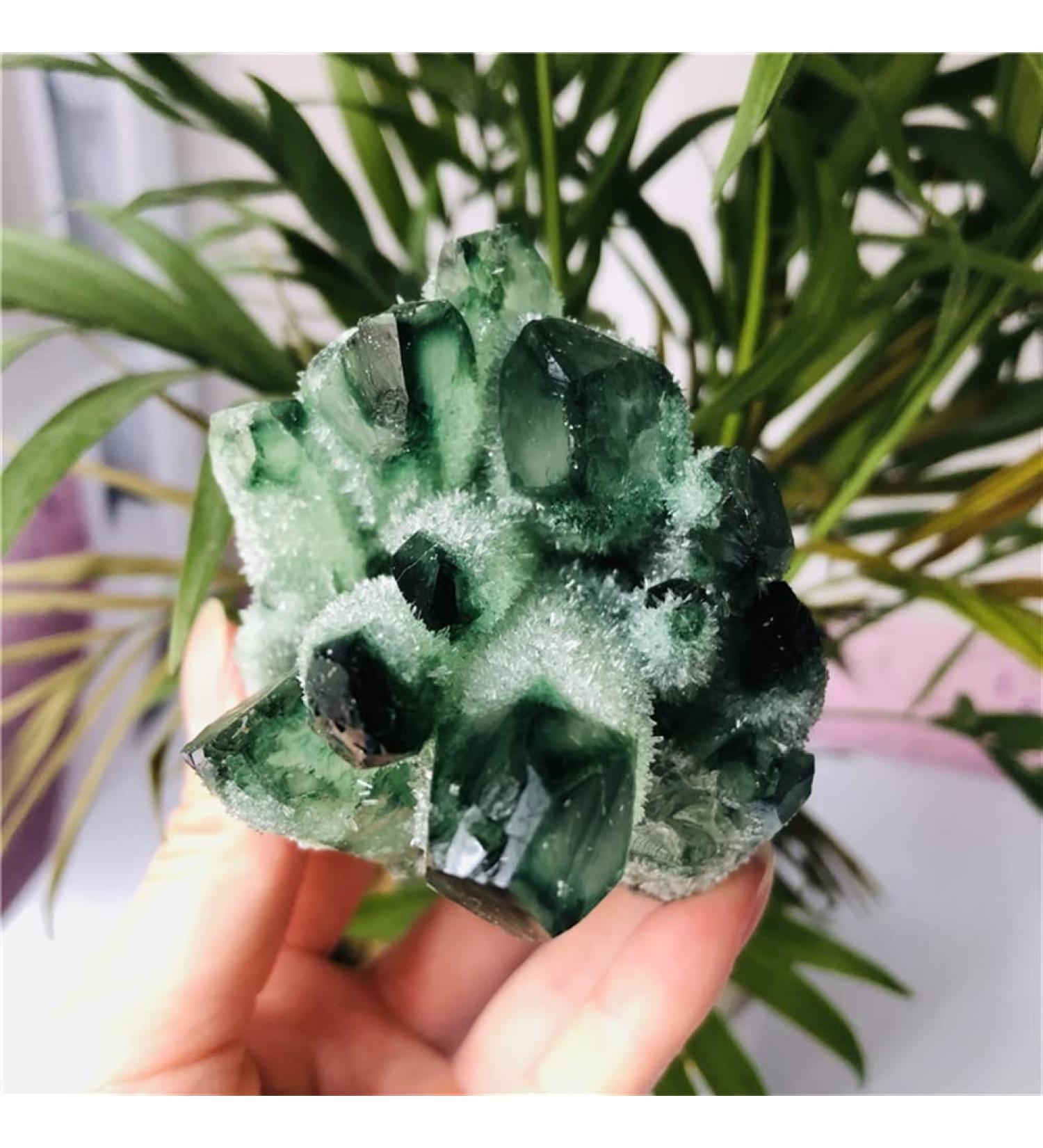 Natural Crystal Rough Specimen 280-350g Natural Green Ghost Phantom Quartz Crystal Cluster Rock Stones and Crystals ReikiSpecimen Home DecorStone Stone Mineral Specimen