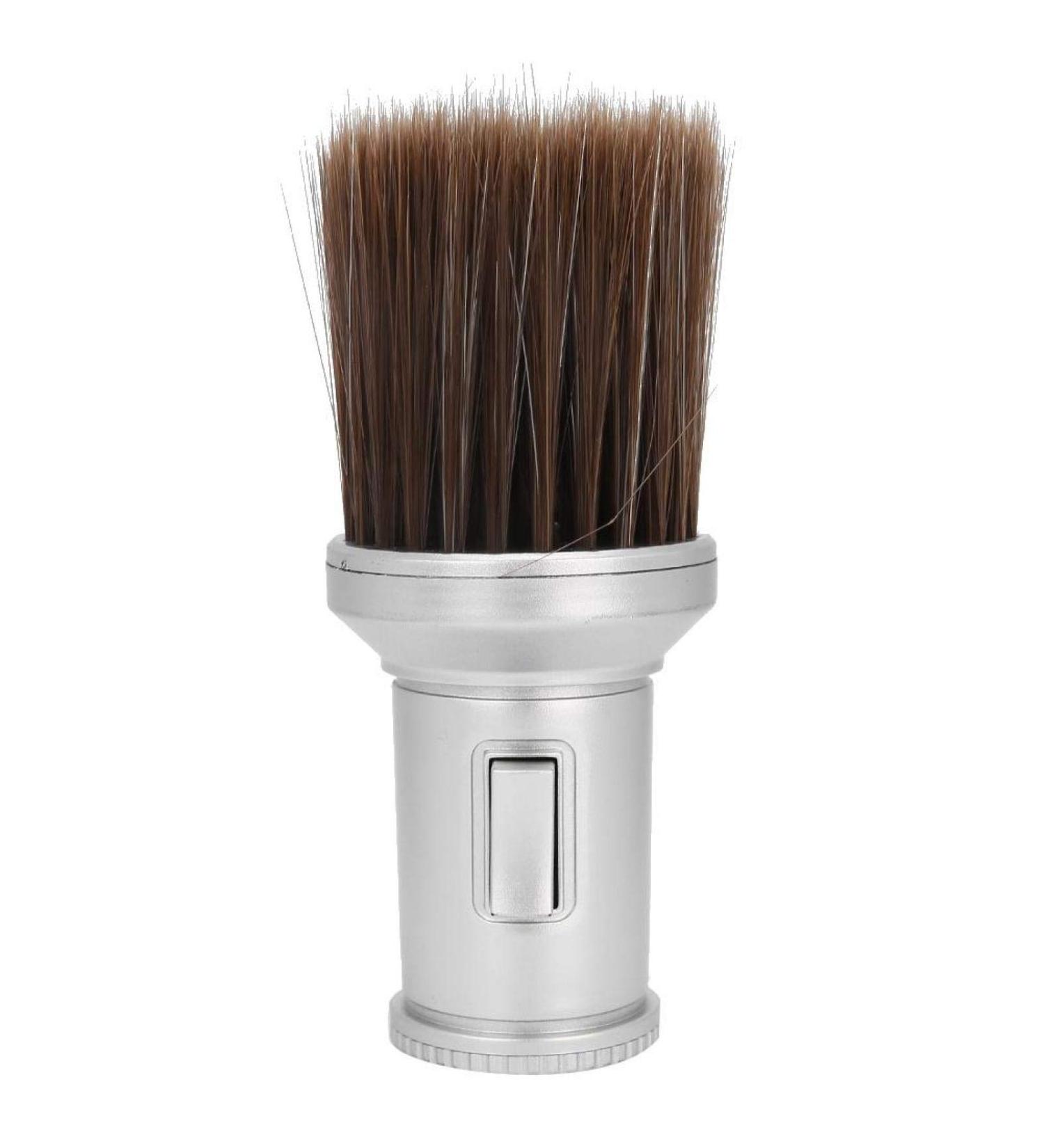 Professional Barber Brush Neck Duster - Silver Hairdressing Tool for Cleaning & Sweeping - Buy Online on GoSupps.com