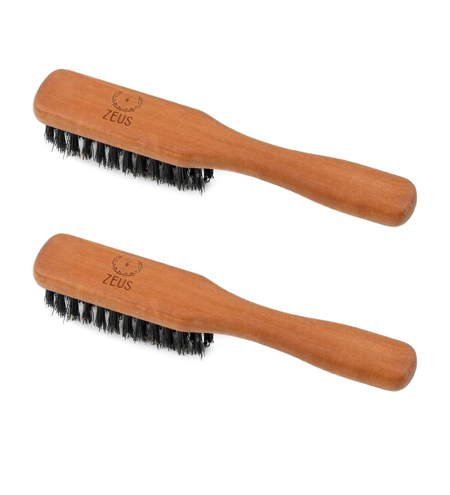 ZEUS 100% Boar Bristle Beard & Moustache Brush - 2 Pack (Soft & Firm) | Made in Germany - Buy Online on GoSupps.com