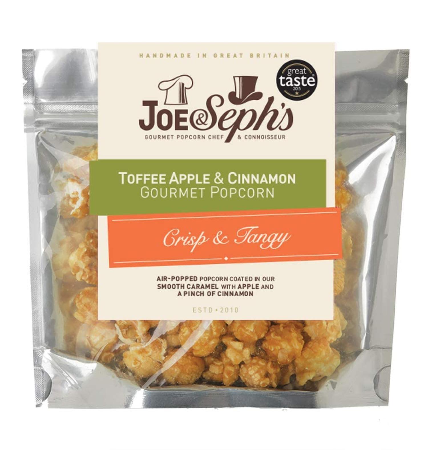 Joe & Seph's Toffee Apple with Cinnamon Popcorn 32g | Handmade in UK, Vegetarian & Gluten-Free Snack for Movie Night - Buy Online on GoSupps.com