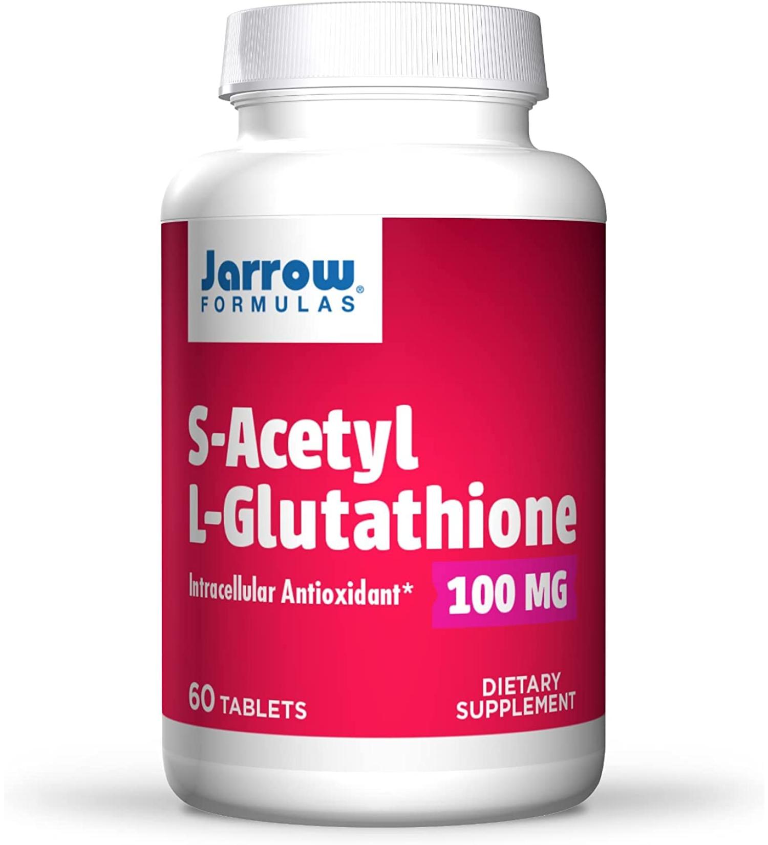 Jarrow Formulas S-Acetyl-L-Glutathione 100mg 60 Vegan Tablets | Lab Tested, Gluten Free, SOYA Free | Vegetarian, Non-GMO - Buy Online on GoSupps.com