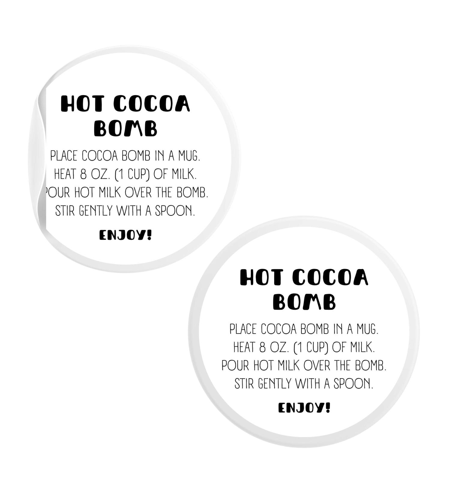 Hot Cocoa Bomb Instruction Sticker Tags - 30 Pack | Black & White Design | Supplies for Hot Cocoa Bombs - Buy Online on GoSupps.com