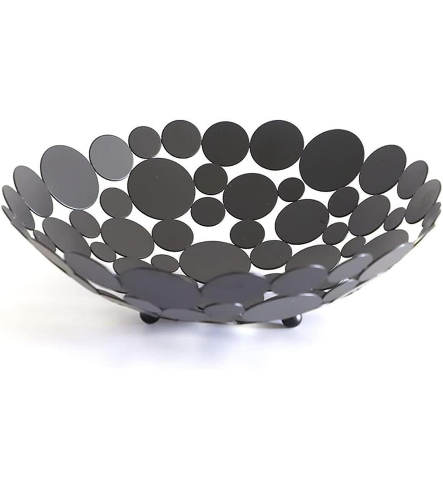 Kitchen Countertop Fruit Rack Fruit Basket Metal Fruit Basket Round Fruit Bowl for Kitchen Table Large Fruit Holder Stand for Vegetable Bread Candy and Household Storage Fruit Trays (Color : Black - Buy Online on GoSupps.com