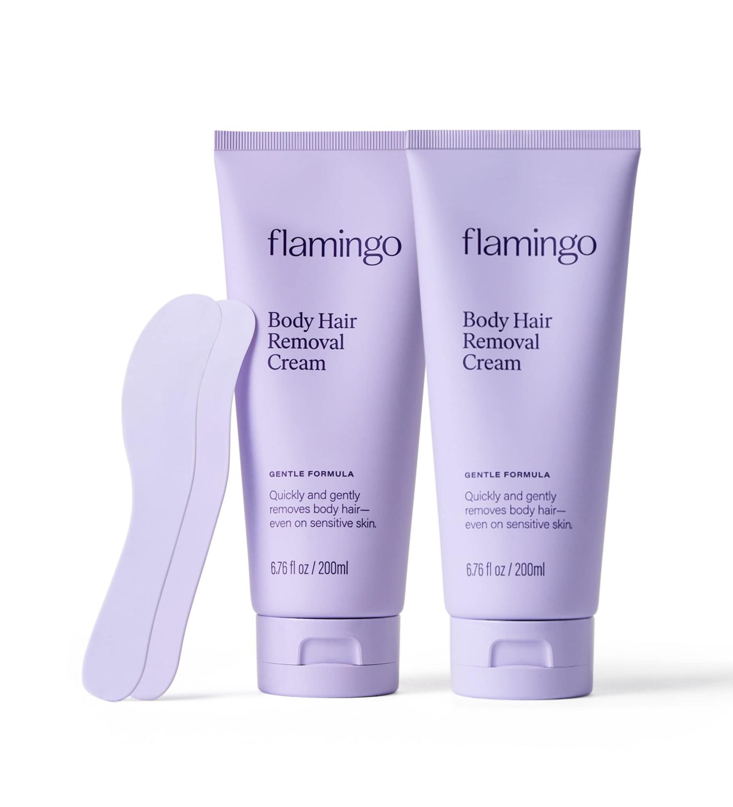 Flamingo Body Hair Removal Cream - 6.76 fl oz (2 Pack) - Gentle Formula, Safe for Sensitive Skin - Buy Online on GoSupps.com