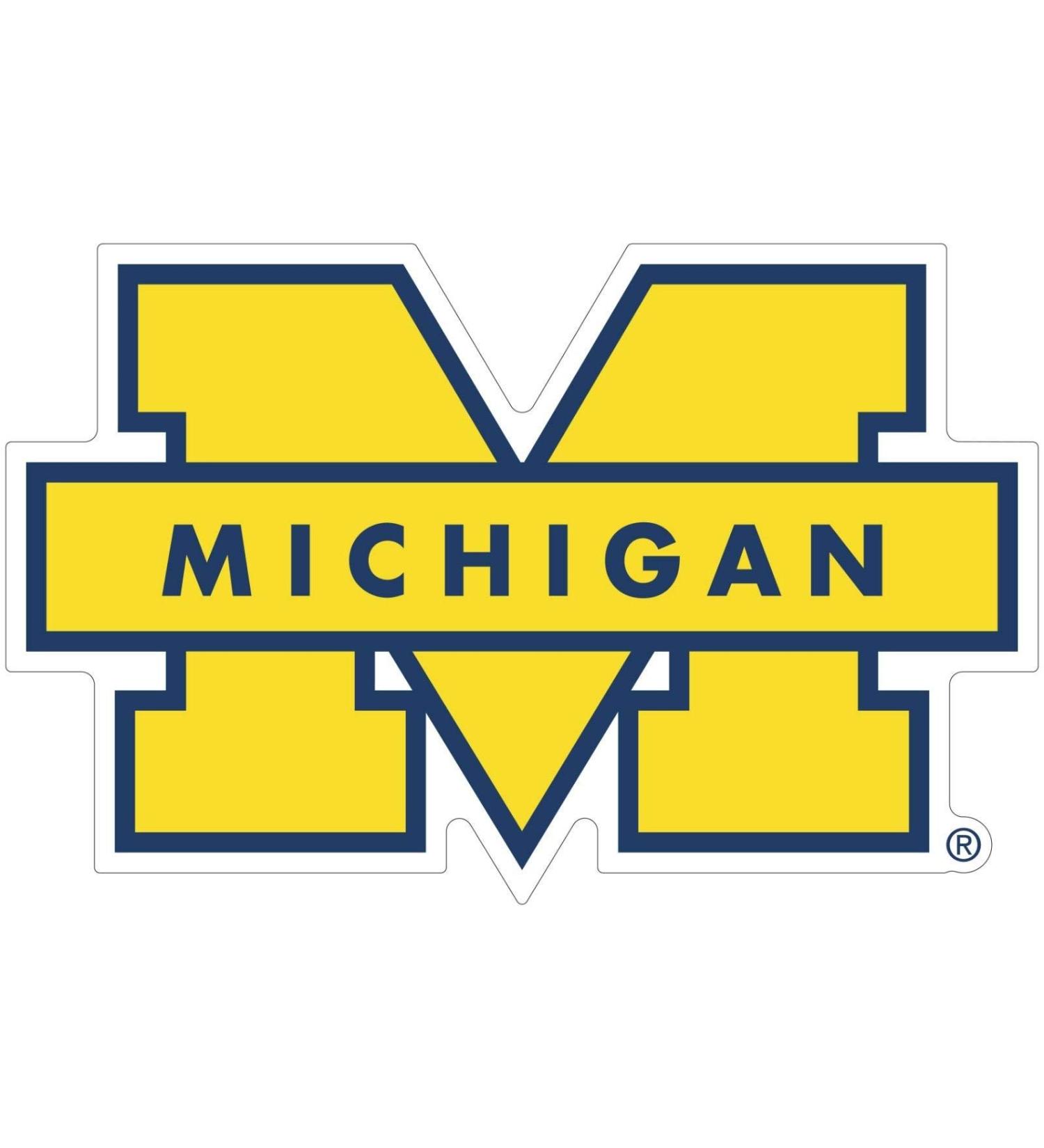 Michigan Sticker University of Mich Vinyl Decal Yellow (Choose Your Size) Football Michigan Wolverine Vinyl Sticker Die ut, M Team Logo (3 inch - Longer Side)