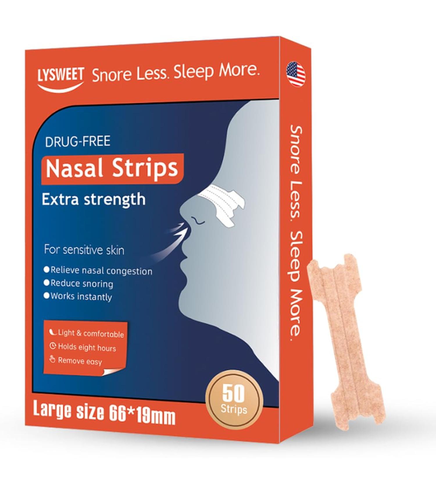 Sleep Nasal Strips for Less Snoring | Extra Strength Large 50 Ct | Instant Relief for Better Breathing & Sleep - Buy Online on GoSupps.com