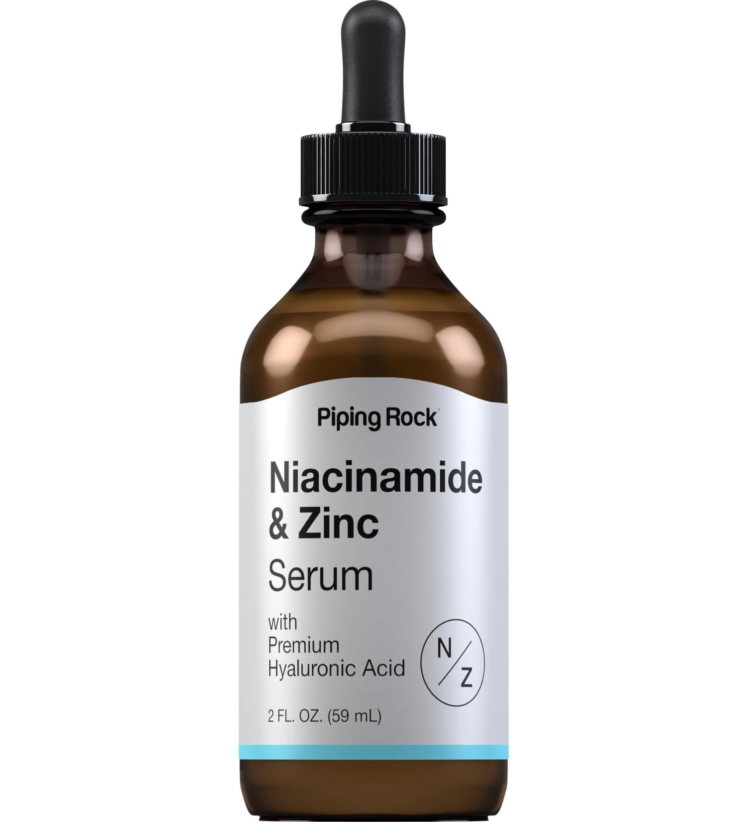 Piping Rock Niacinamide & Zinc Serum - 2 fl oz | Hydrating Face & Skin Solution with Hyaluronic Acid | Paraben SLS & Fragrance-Free - Buy Online on GoSupps.com
