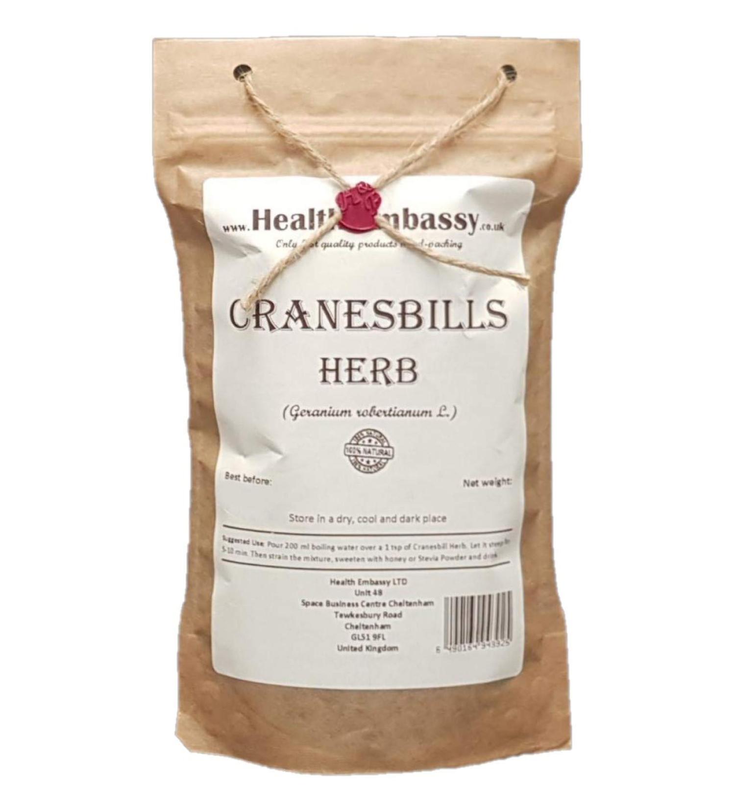 Health Embassy Herbe de G ranium Herbe Robert Tisane | Geranium Robertianum L | Cranesbills Herb (100g) - Buy Online on GoSupps.com