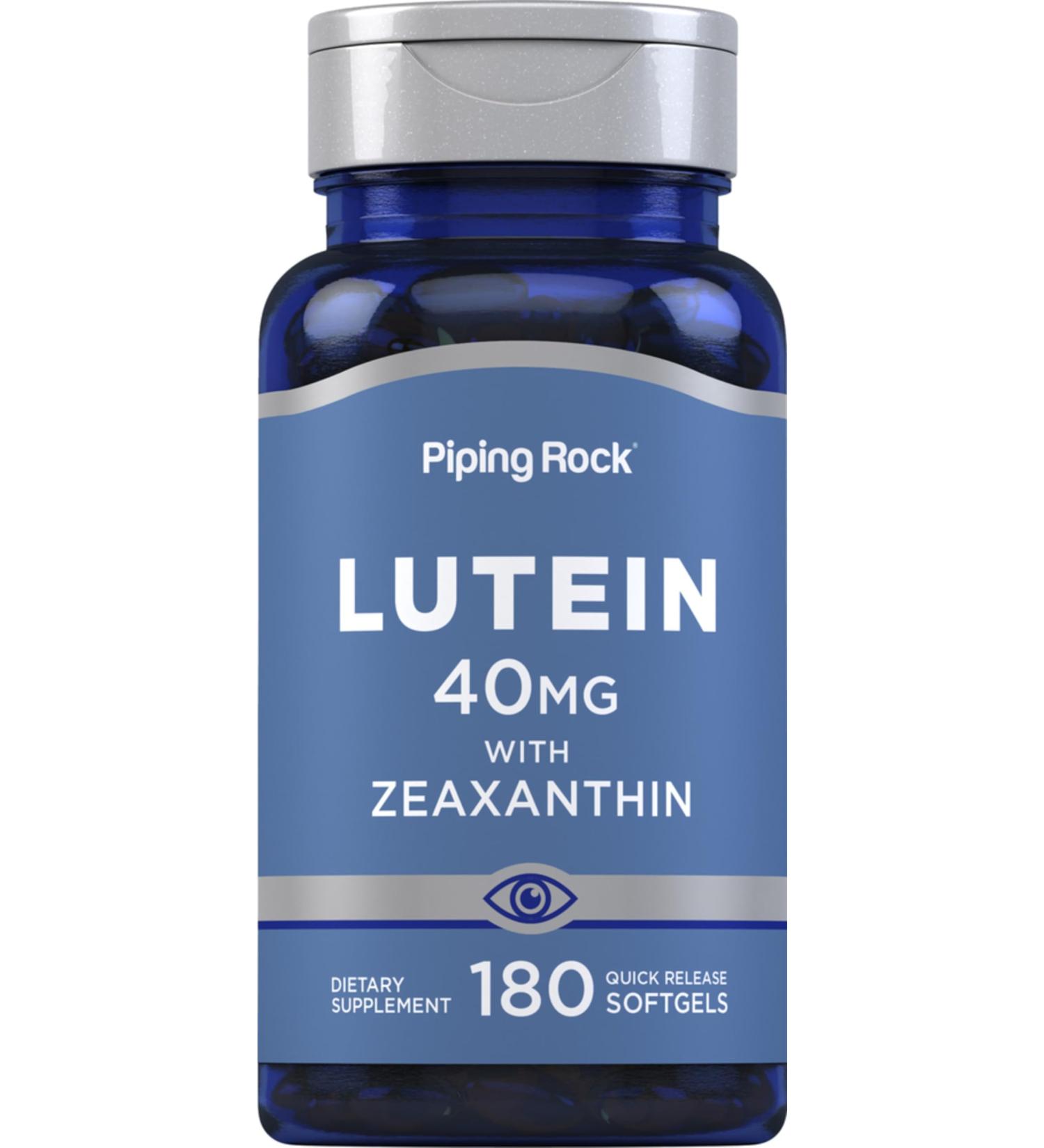 Piping Rock Lutein and Zeaxanthin Supplement | 40 mg | 180 Softgels | Eye Vitamins from Marigold Flower Extract | Non-GMO Gluten Free - Buy Online on GoSupps.com
