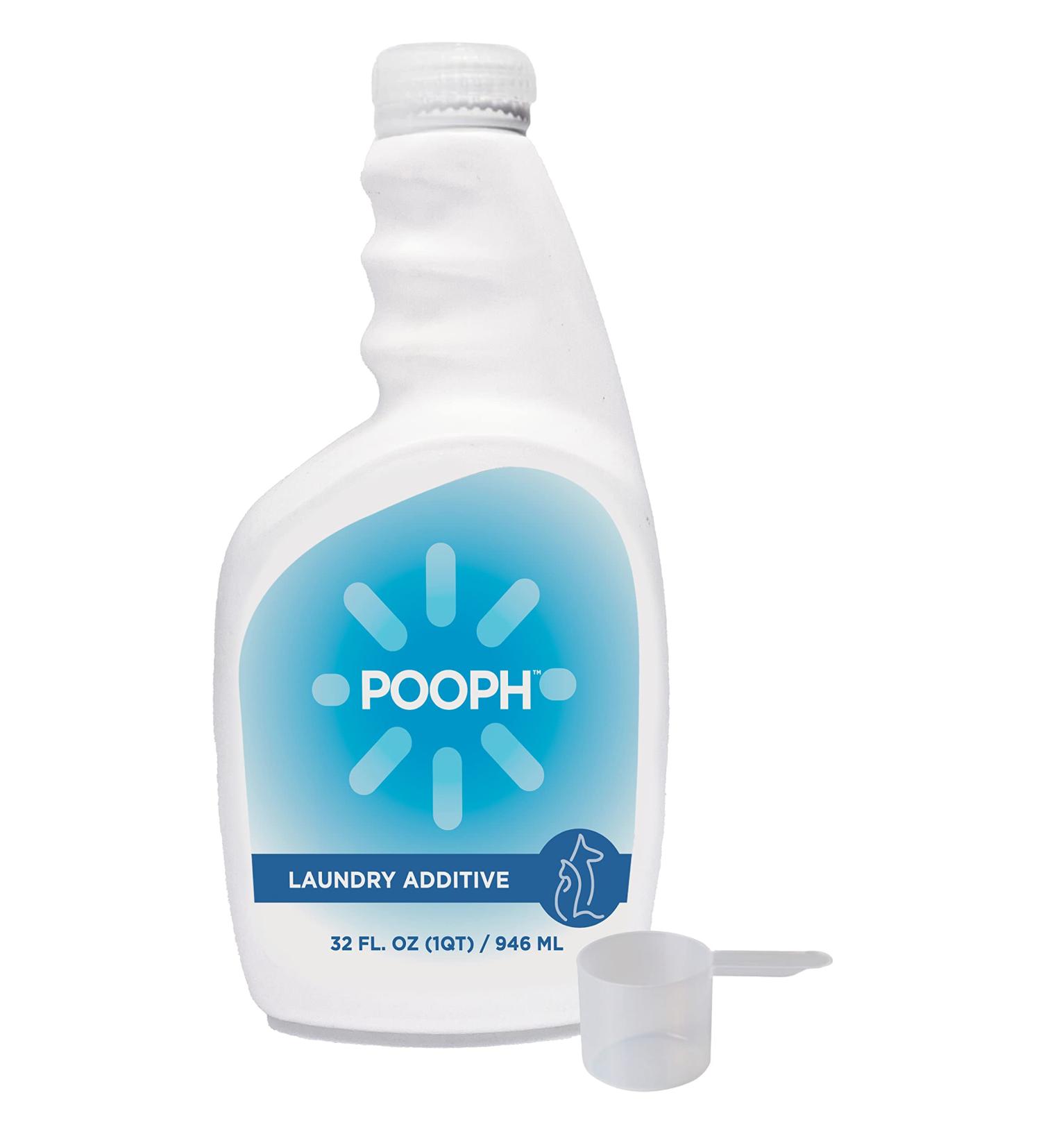Pooph Laundry Additive 32oz Bottle - Odor Eliminator for Dogs, Cats, Urine, and Poop - Freshens and Cleans Fabrics - Natural Pet Deodorizer - Buy Online on GoSupps.com