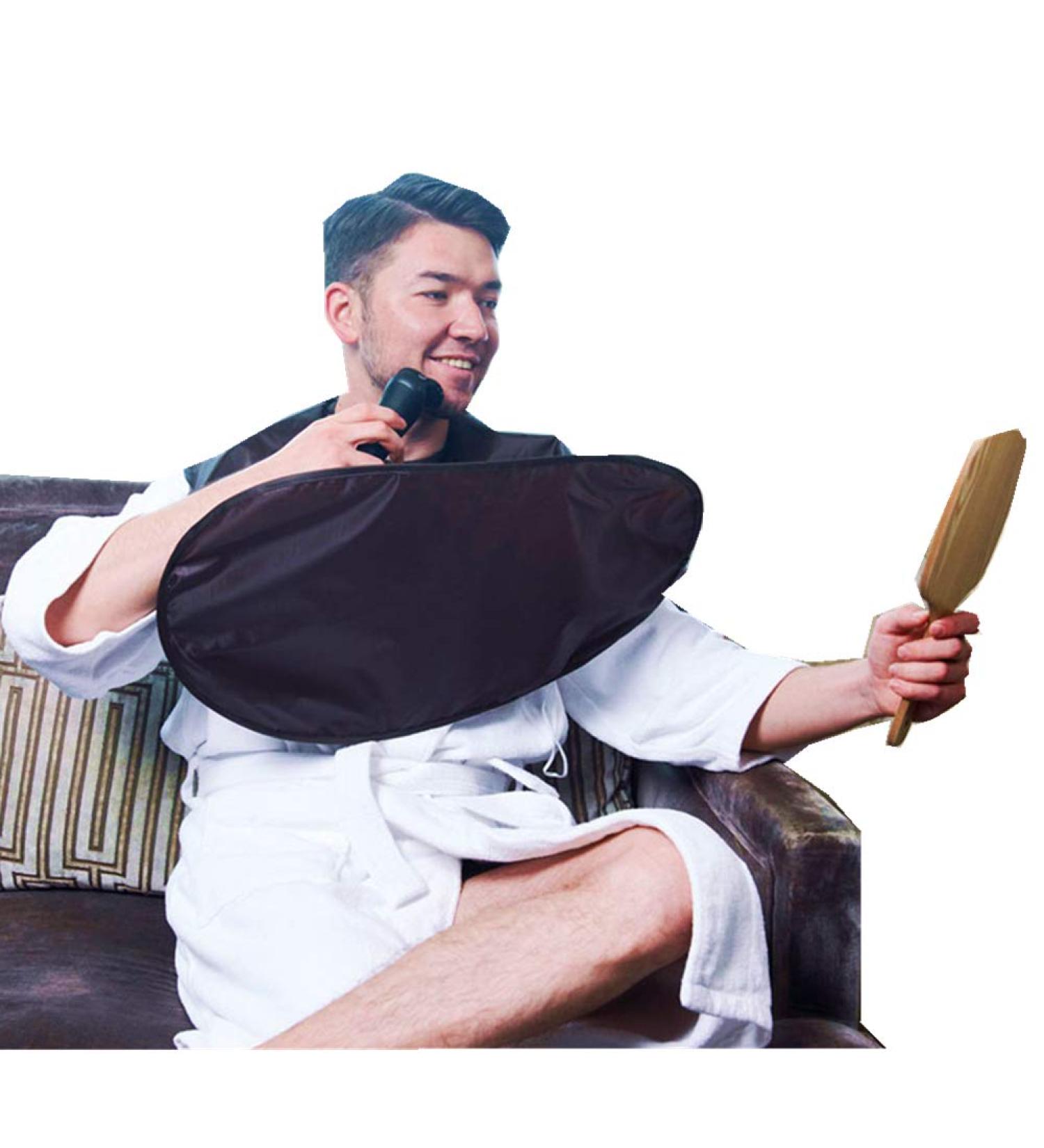 Upgrade Men s Beard Shaving Apron - Waterproof Non-Stick Trimming Bib | Z-Black - Perfect Hair Catcher for Easy Grooming - Buy Online on GoSupps.com