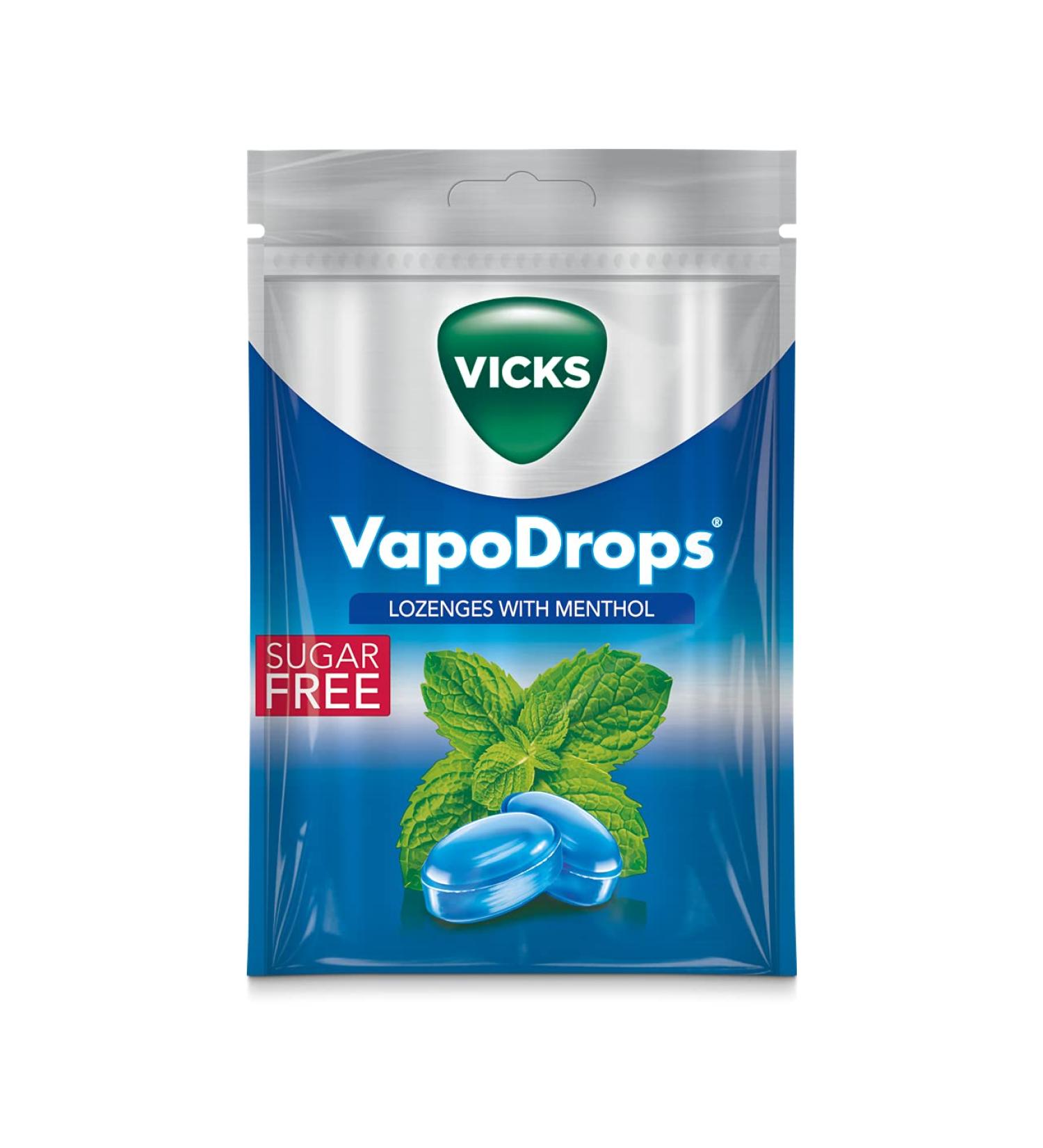 Vicks VapoDrops Menthol Classic Sugar Free Vegan Lozenges with Menthol 72 g