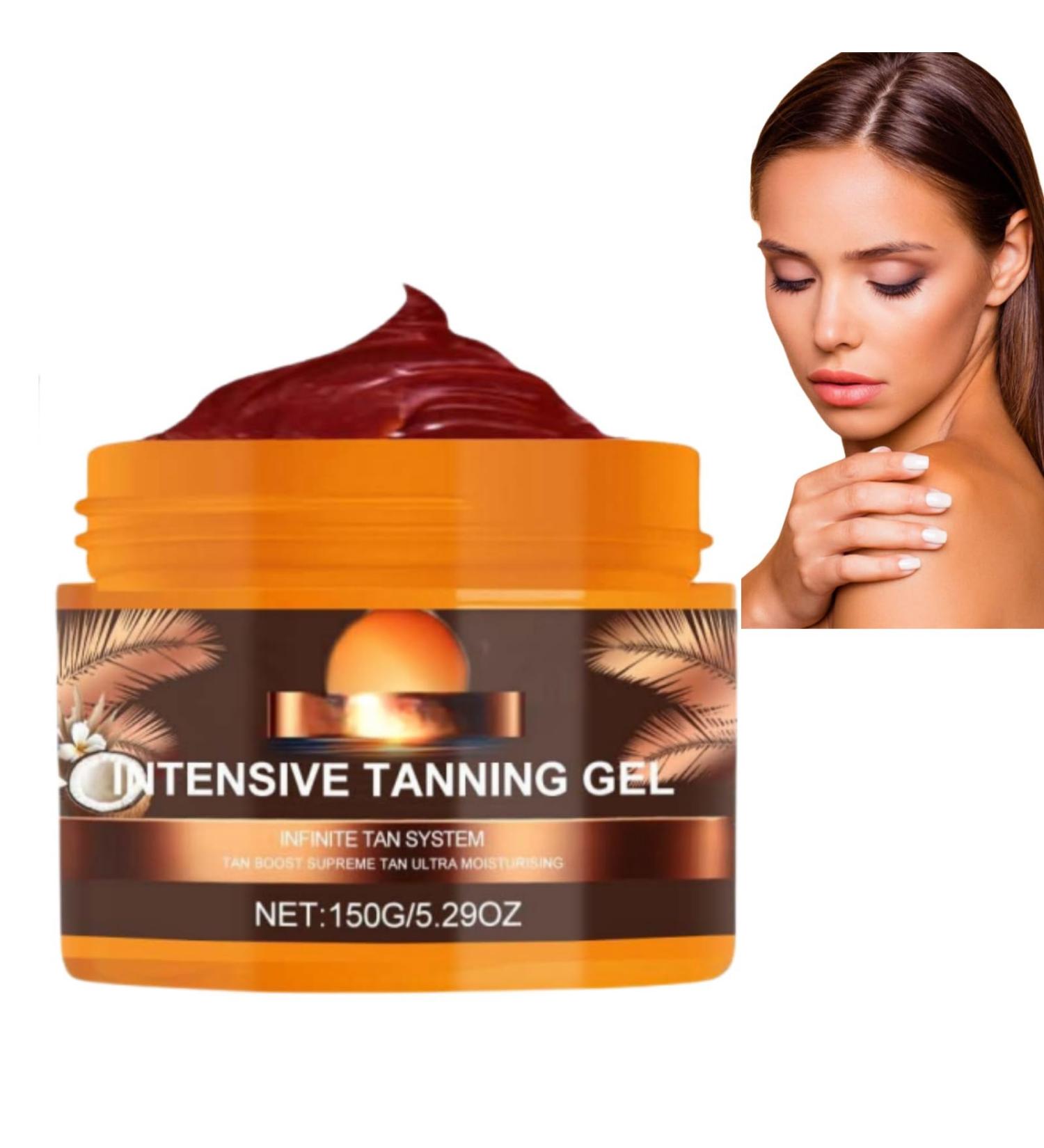 Intensive Tanning Gel Intensive Tanning Gel Intensive Tanning Natural Tanning Accelerator Cream Gel Tanning Accelerator Cream Brown Tanning Cream for Sunbeds & Outdoor Sun 150g - Buy Online on GoSupps.com