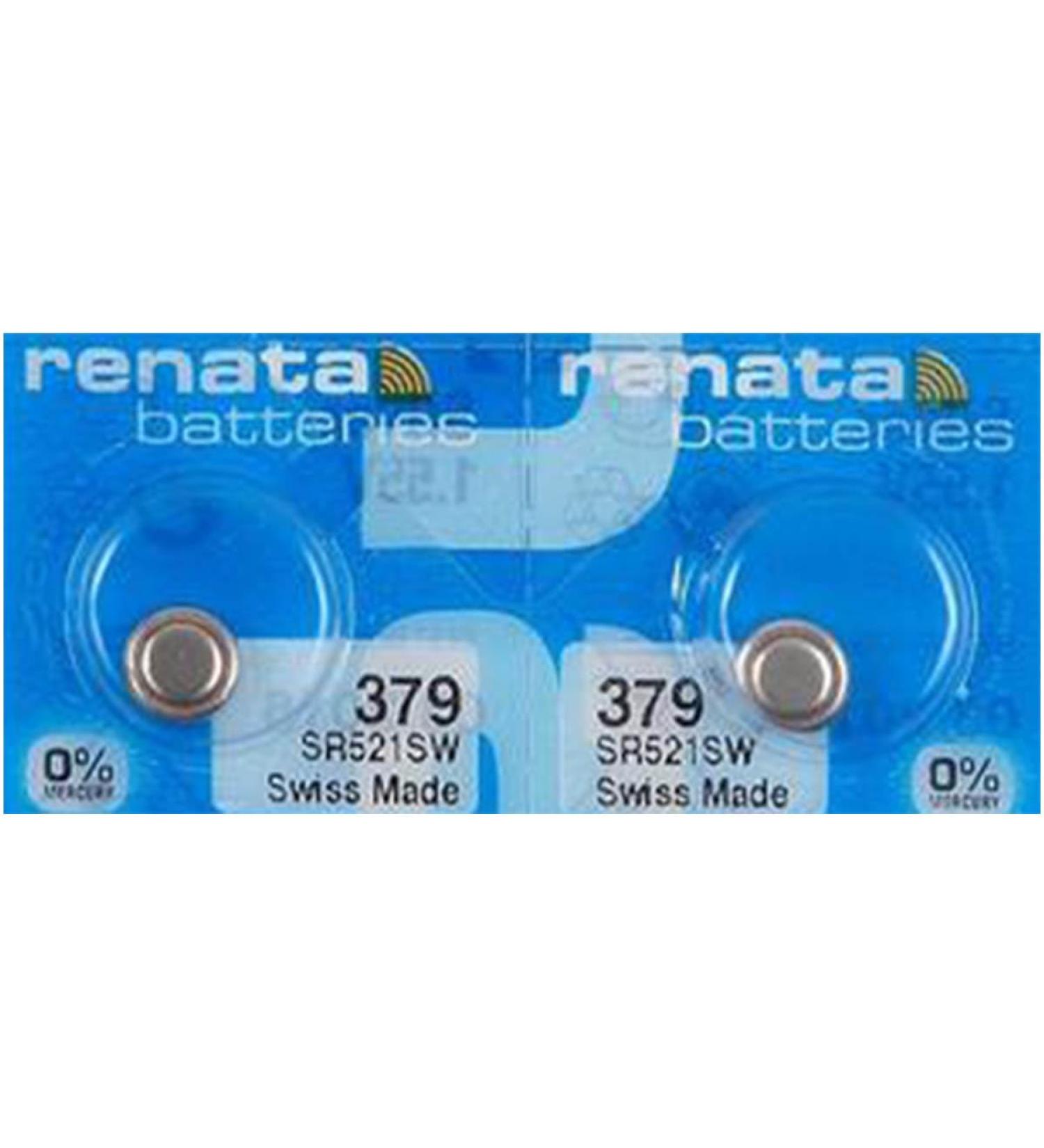 Renata Watch Battery Swiss Made 379 or SR521SW OR AG0 1.5V (3 Batteries 379 or SR 521 SW)