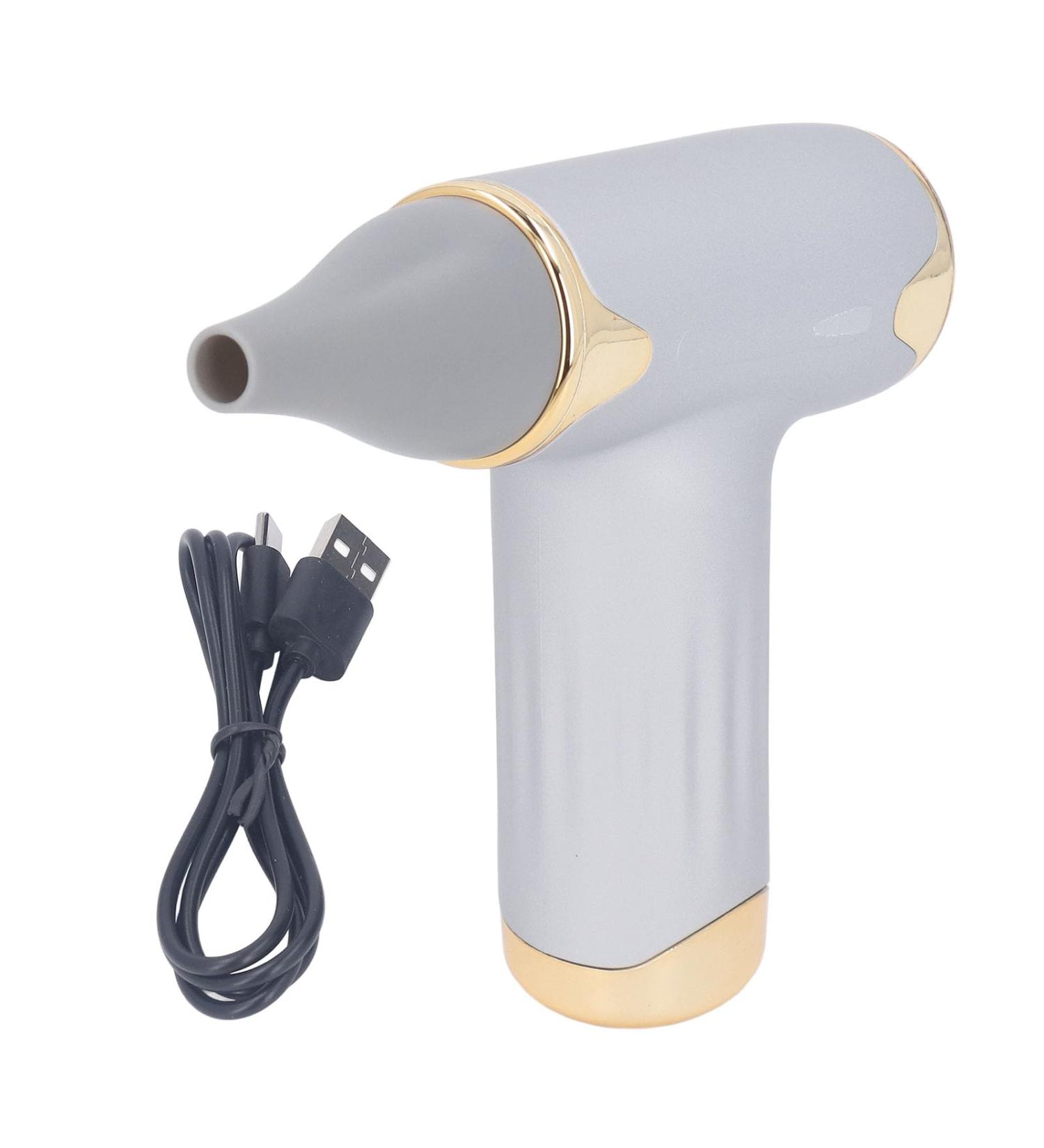 Alomejor Mini Fan - Portable Bladeless Hair Dryer for Pets | 4 Wind Levels 1100mAh Battery - Ideal for Cats & Dogs (Silver - Buy Online on GoSupps.com