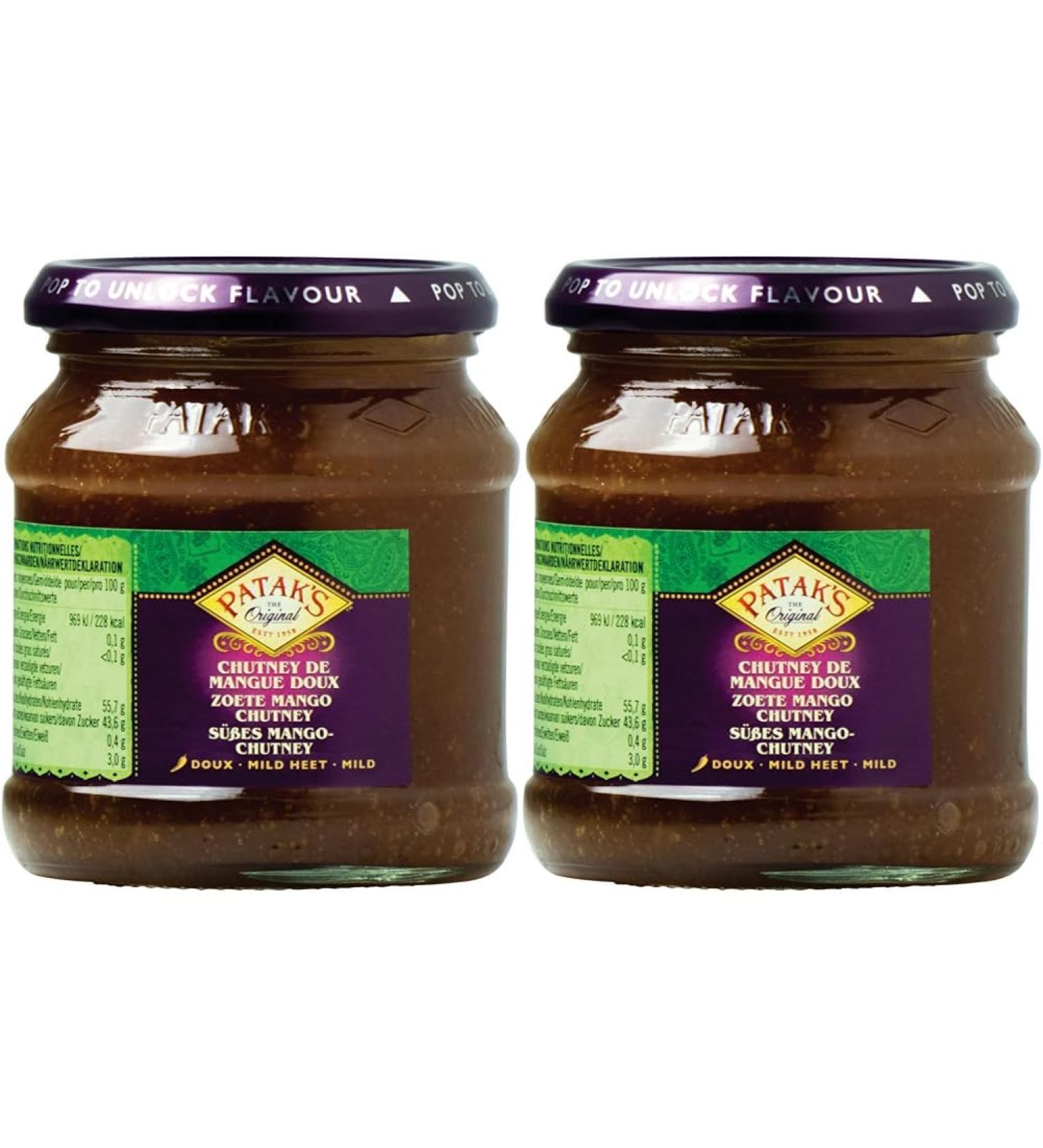Patak's Mango Chutney - Sweet - 340g (Pack of 2) | Authentic Indian Flavor | International Shipping Available - Buy Online on GoSupps.com