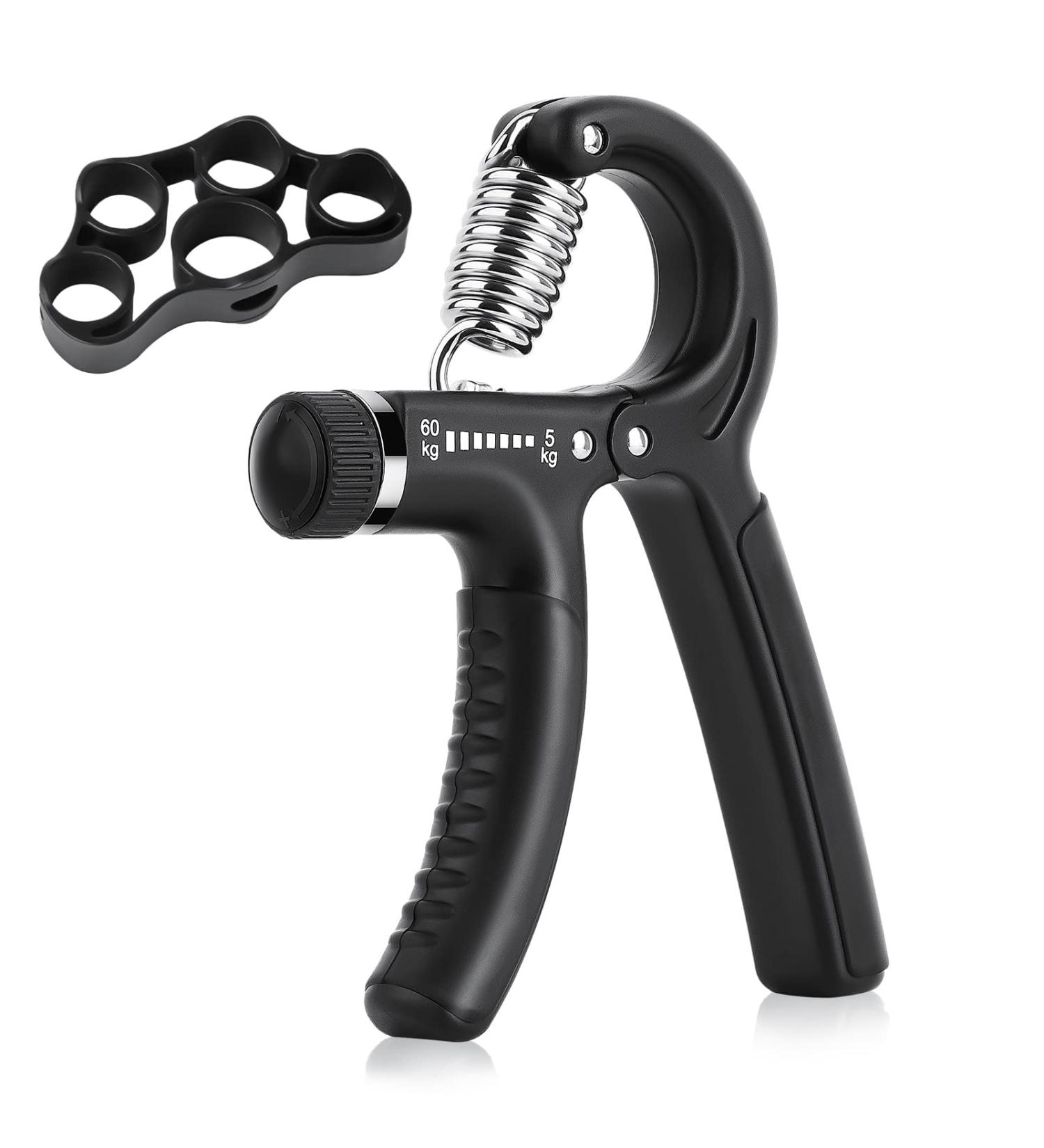 Juhumee Hand Trainer - Adjustable Forearm Workout Set (5-60 kg) | Strengthen Hands Fingers & Forearms | Ideal Finger Stretcher & Resistance Tool - Buy Online on GoSupps.com