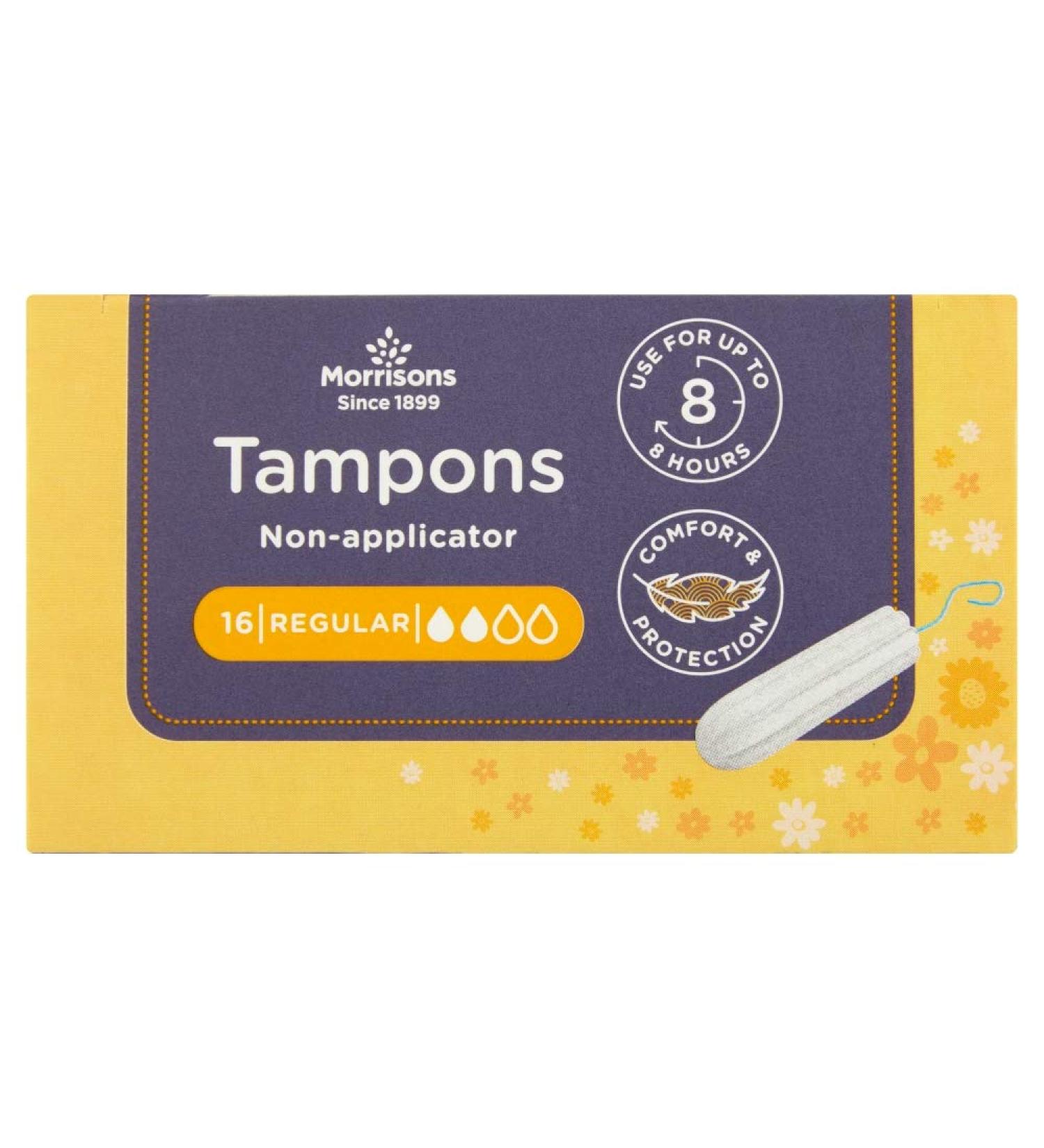 Morrisons Non Applicator Tampons Regular 16 Pack x 12