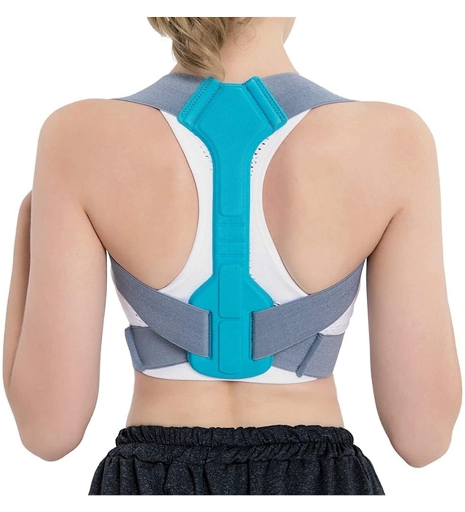 Adjustable Back Posture Corrector Brace Support Belt Clavicle Spine Back Shoulder Lumbar Posture Correction (Color : Blue Size : Large) Feito na China Full moon lofty ambition - Buy Online on GoSupps.com