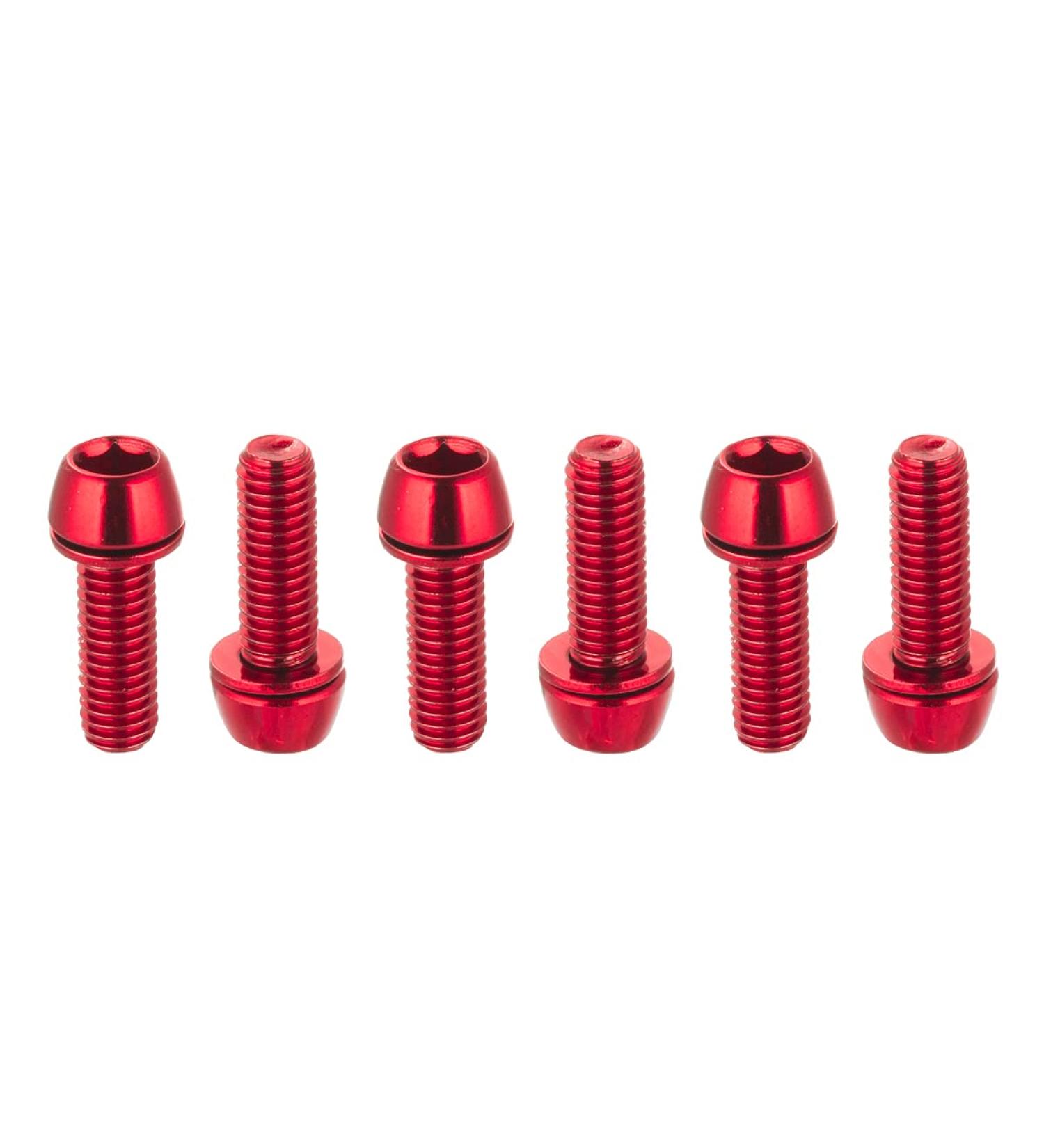 CNC MTB Caliper Bolts M6x18mm - Set of 6 (Red/Orange/Green/Blue/Rainbow) | Steel Alloy Brake Caliper Bolts - Buy Online on GoSupps.com