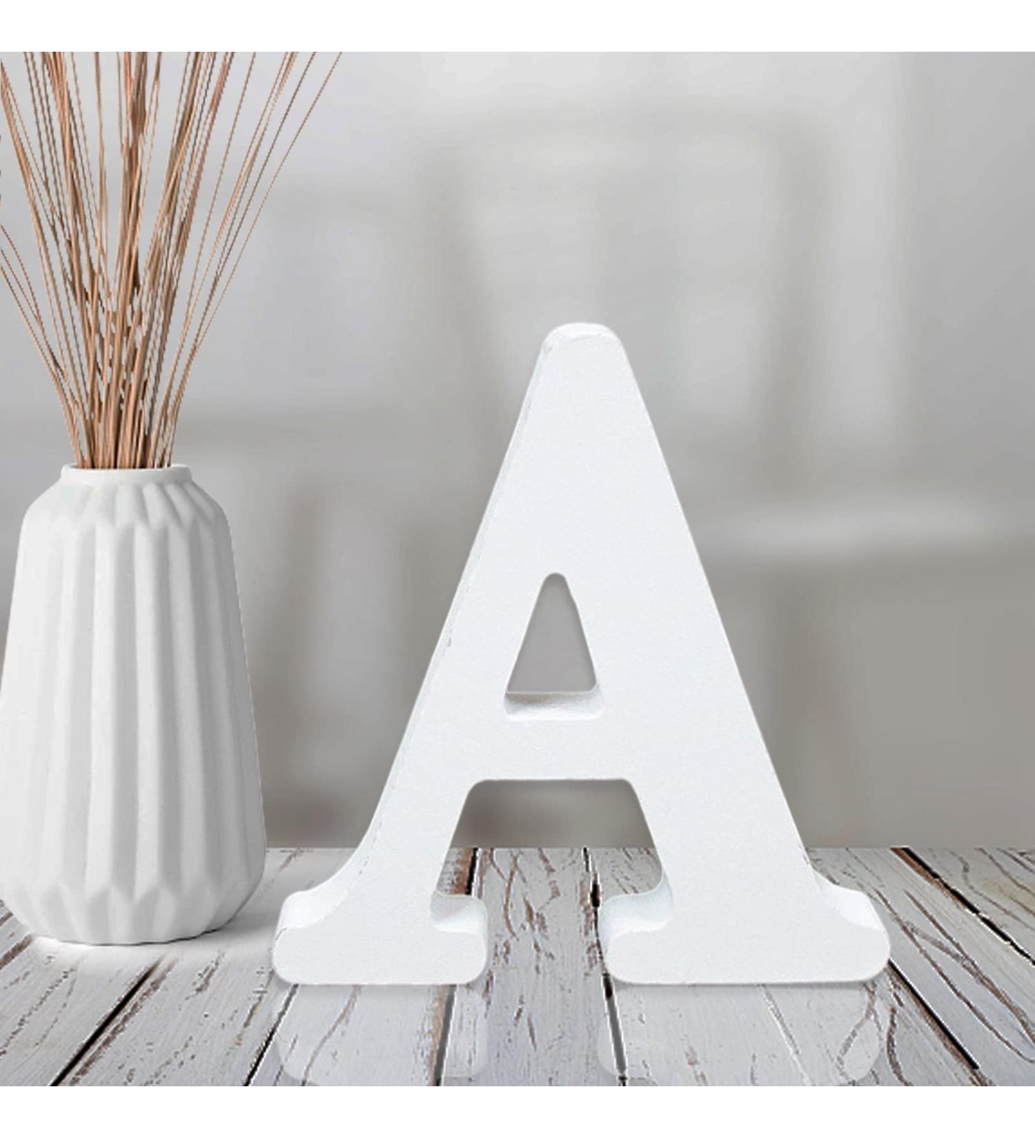 4 Inch Unfinished White Wood Letters for Wall Decor - Decorative Standing Letters for Craft and Home Projects - Buy Online on GoSupps.com