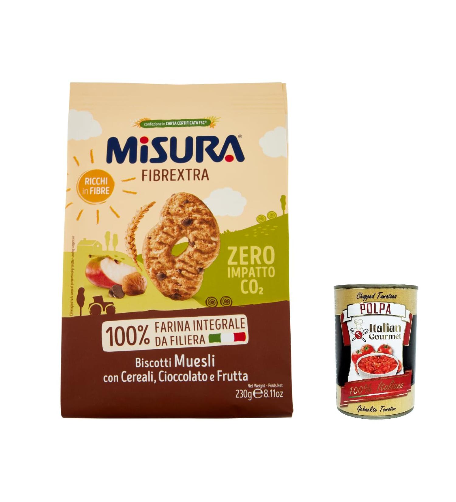  Italian Gourmet E.R. Misura Integrali Fibrextra Muesli Biscuits with Cereal Chocolate and Fruit Drops 100% Whole Wheat Flour Rich in Fibre 230 g Set of 12 - Buy Online on GoSupps.com