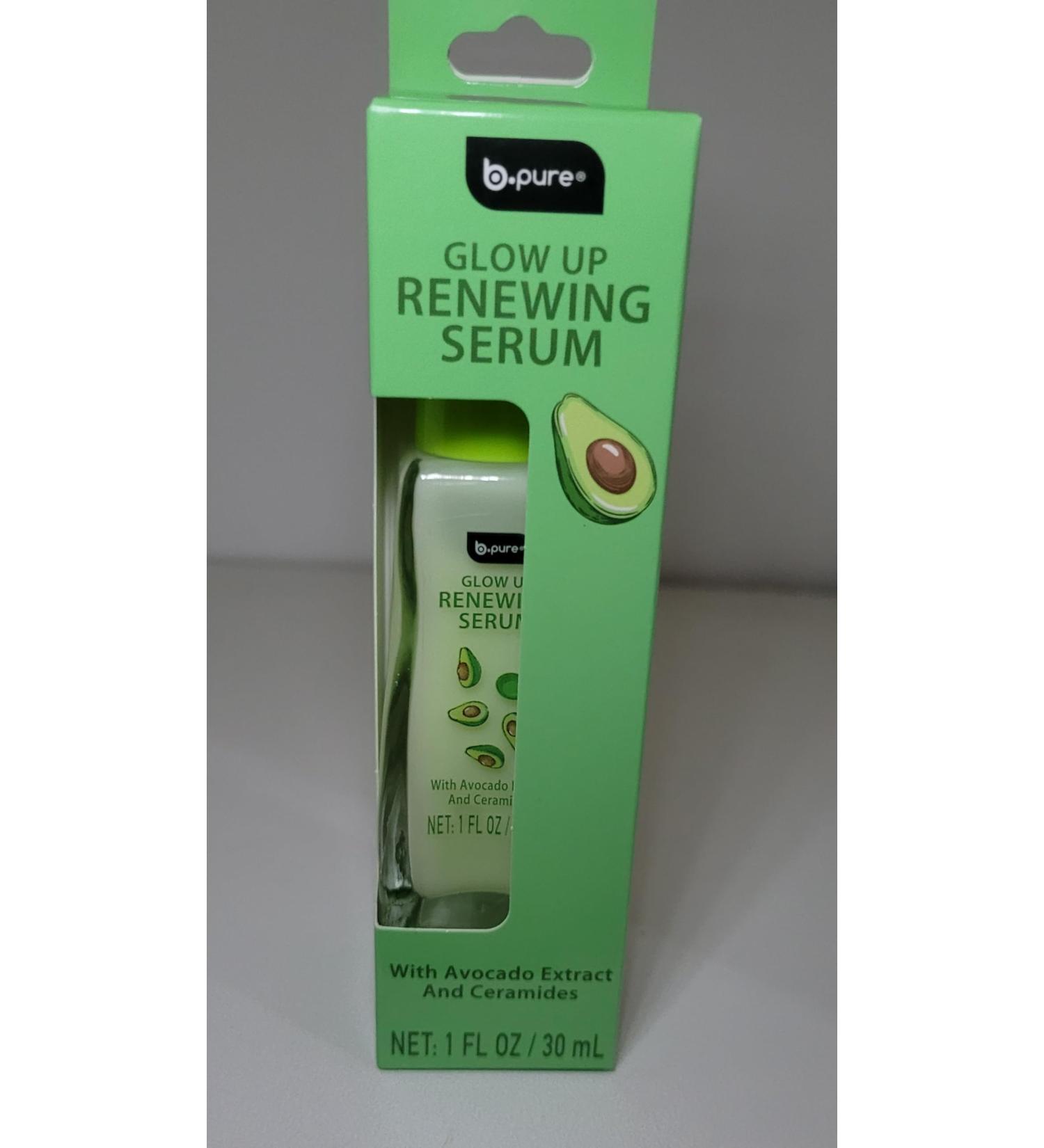 B.pure Glow Up Renewing Serum with Avocado Extract and Ceramides Green 1 Fl Oz