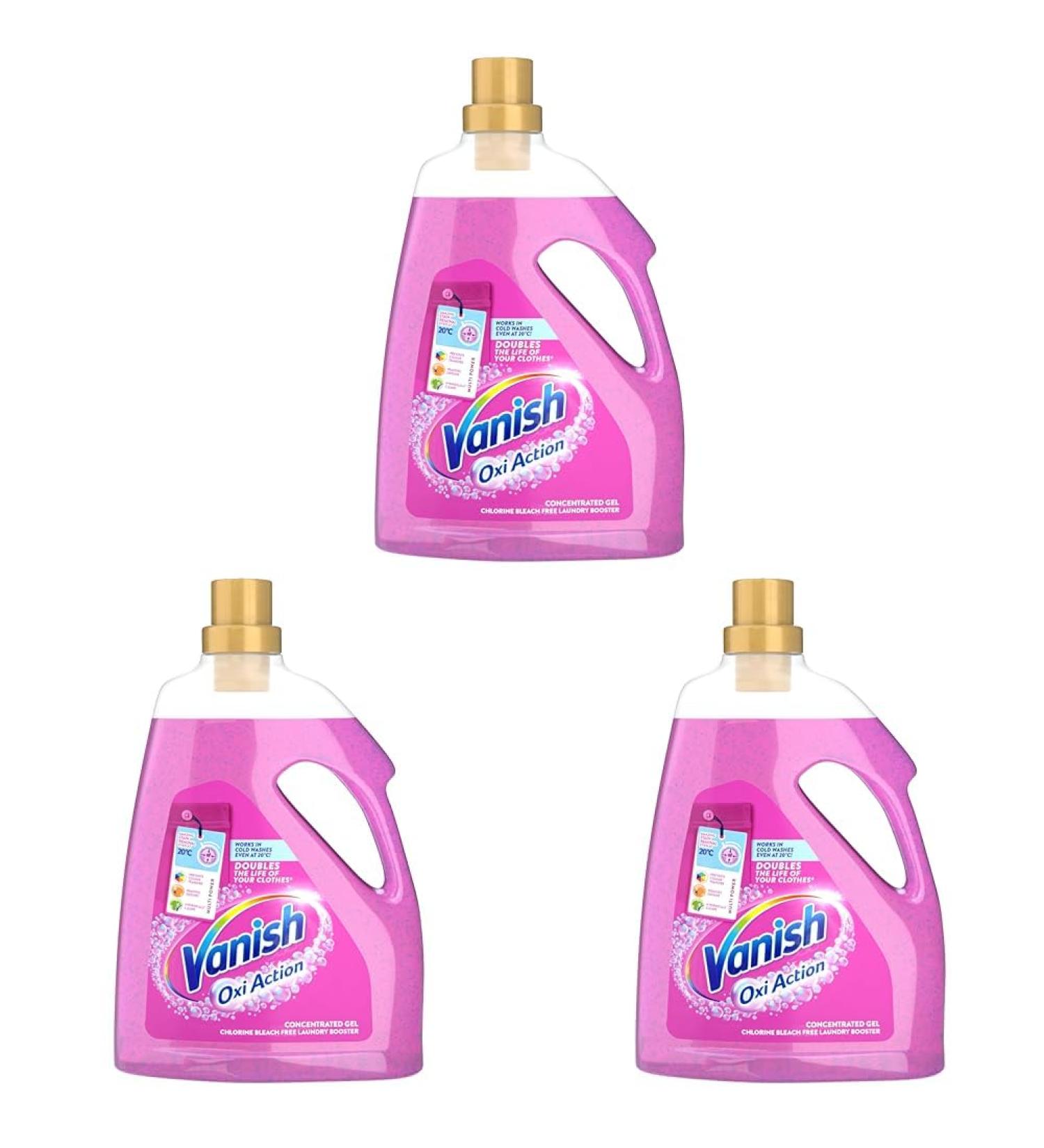 Vanish Gold Oxi Action Gel Fabric Stain Remover 2250 ml (Pack of 3) 2.25 l (Pack of 3) - Buy Online on GoSupps.com