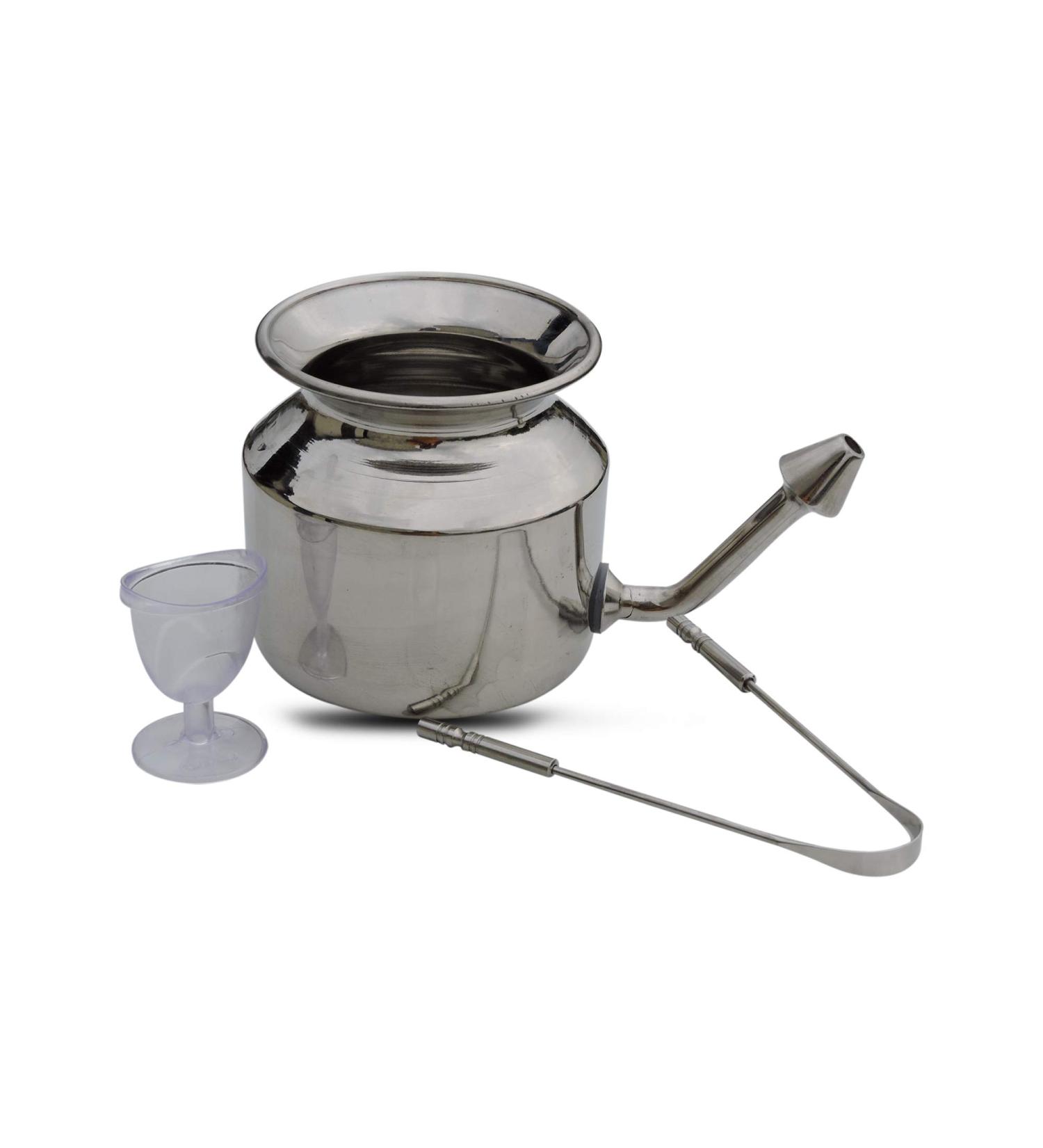 Ancient Impex Personal Cleaning Kit | Stainless Steel Neti Pot Tongue Cleaner & Eye Wash Cup - International Shipping Available - Buy Online on GoSupps.com