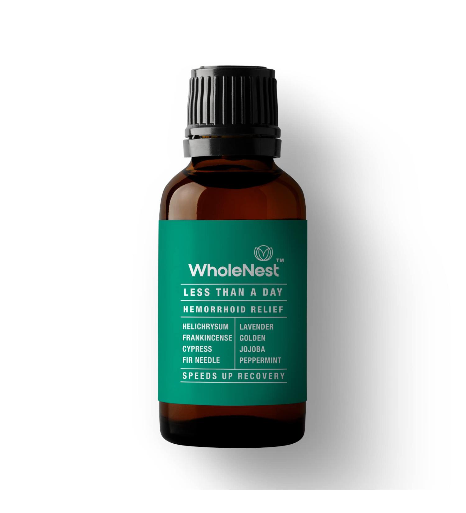 Hemorrhoid Relief Essential Oil Serum | WholeNest Less Than A Day Treatment Oil - Rapid Relief from Swelling, Burning & Itching | 15ml - Buy Online on GoSupps.com