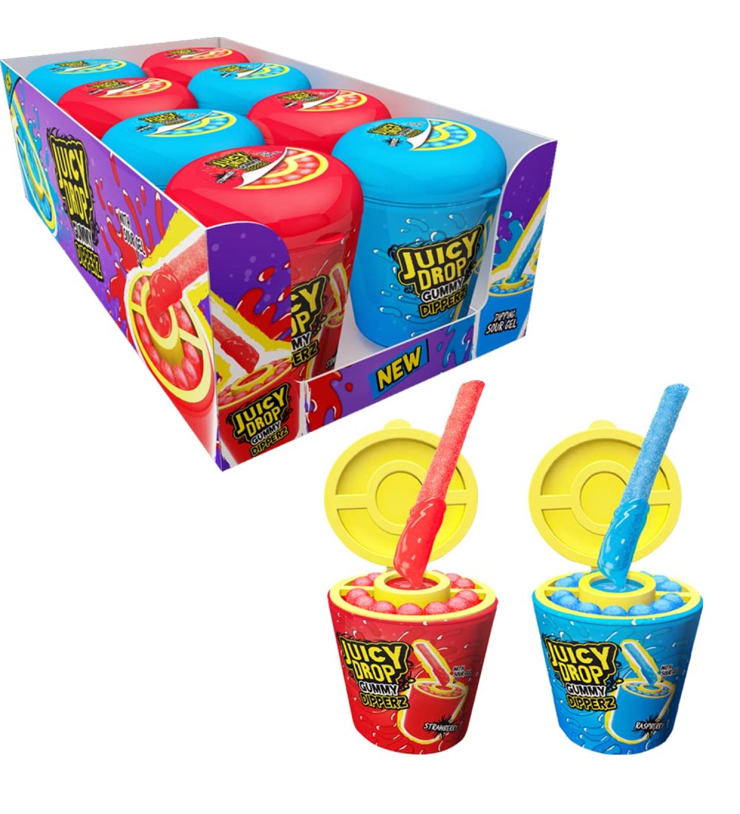 Strawberry & Raspberry Flavoured Gummy Dipperz 96g - Gummy Sticks With Sour Gel Candy (2) - Buy Online on GoSupps.com