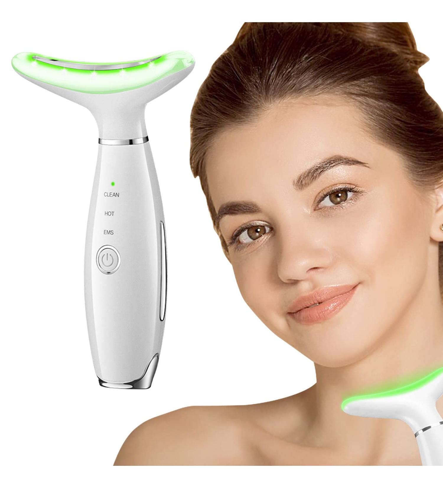 Double Chin Reducer & Wrinkle Removal Device | Anti-Aging Skin Care Kit for Face, Neck, & Body | Long Handle White - Buy Online on GoSupps.com