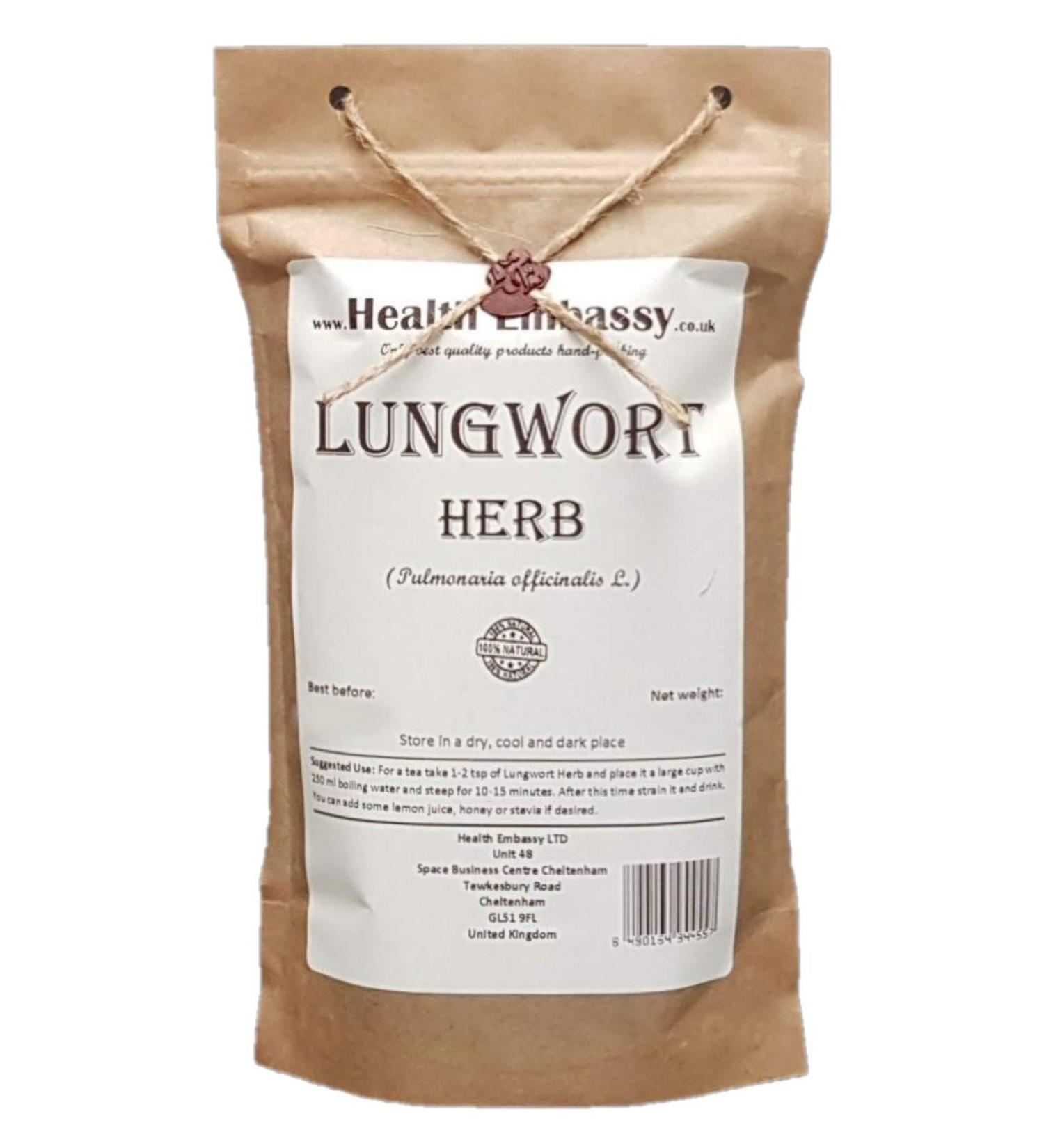Health Embassy Lungwort Herb Tea | Pulmonaria officinalis L | Pulmonaire Officinale Herbe 100g - Buy Online on GoSupps.com