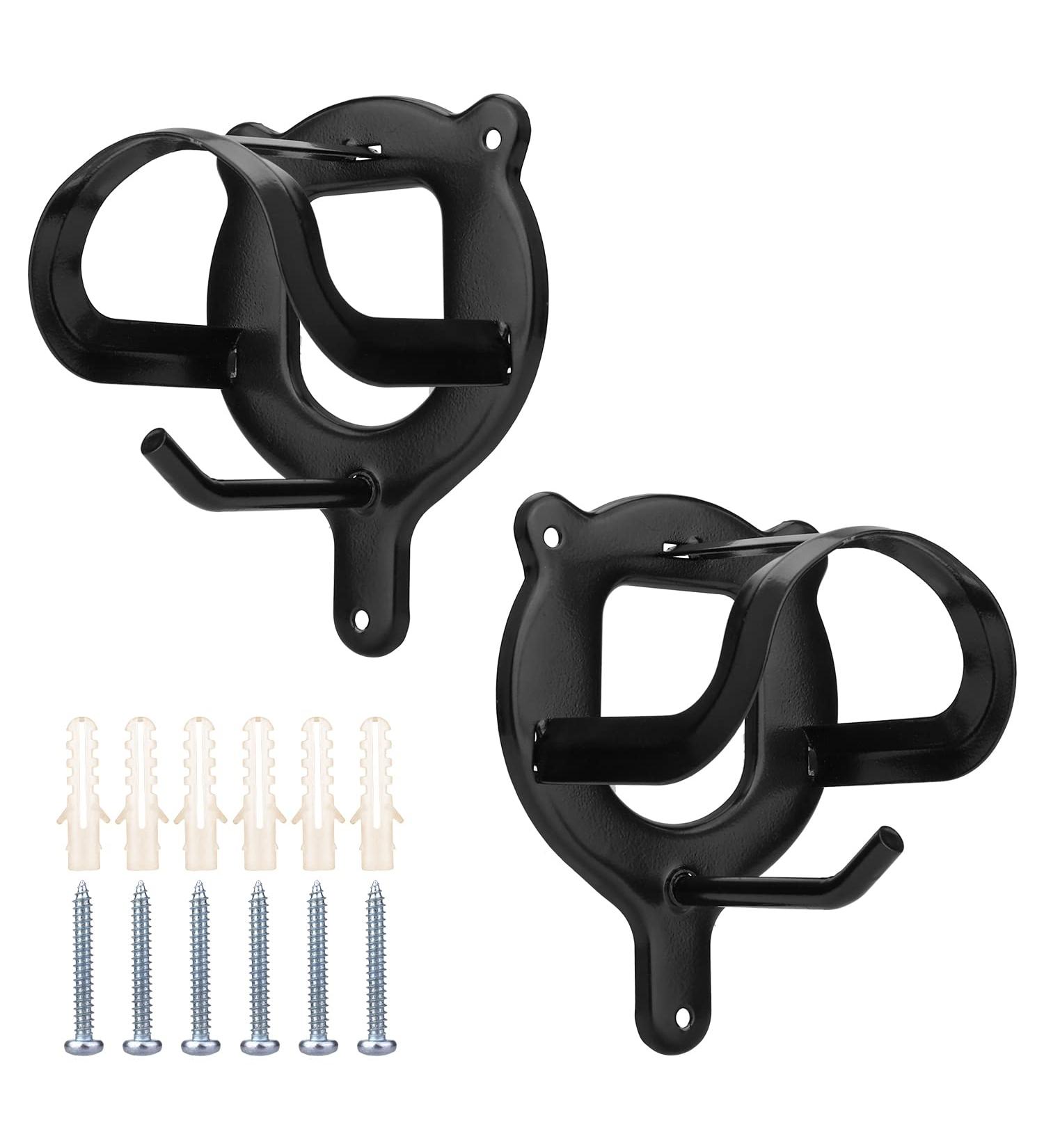 BoxoB Bridle Hooks - Set of 2 Metal Wall Brackets for Horse Saddles | Durable Black Pipe Design for Stable Barn & Saddle Room - Buy Online on GoSupps.com