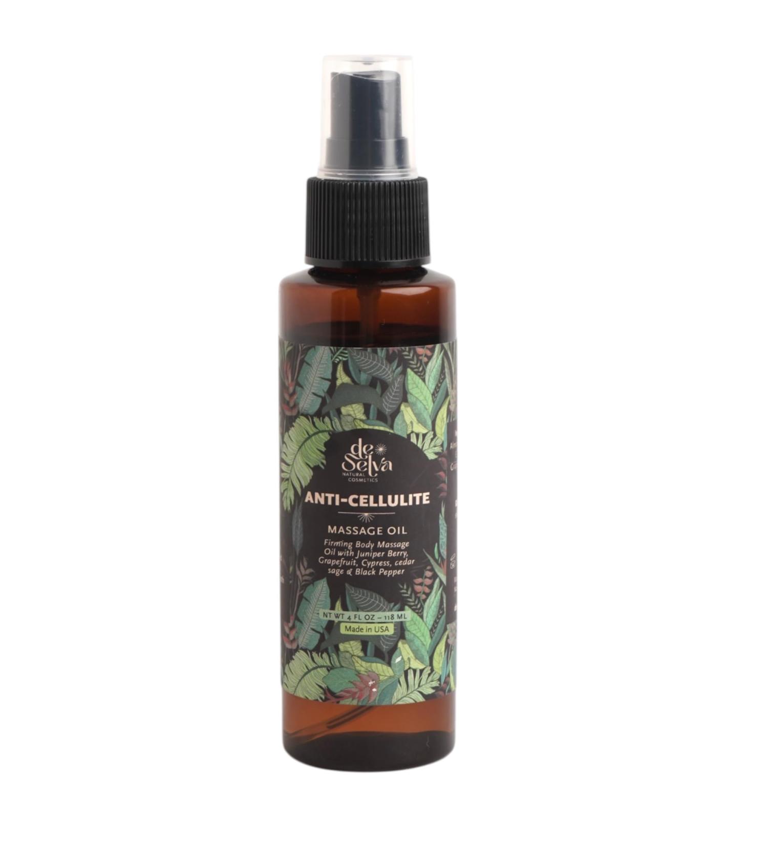 Anti-Cellulite Massage Oil Firming Body Oil with Juniper Grapefruit & Black Pepper Circulation & Lymphatic Support Cellulite Treatment for Legs & Thighs 4 oz. De Selva Body Oil. - Buy Online on GoSupps.com