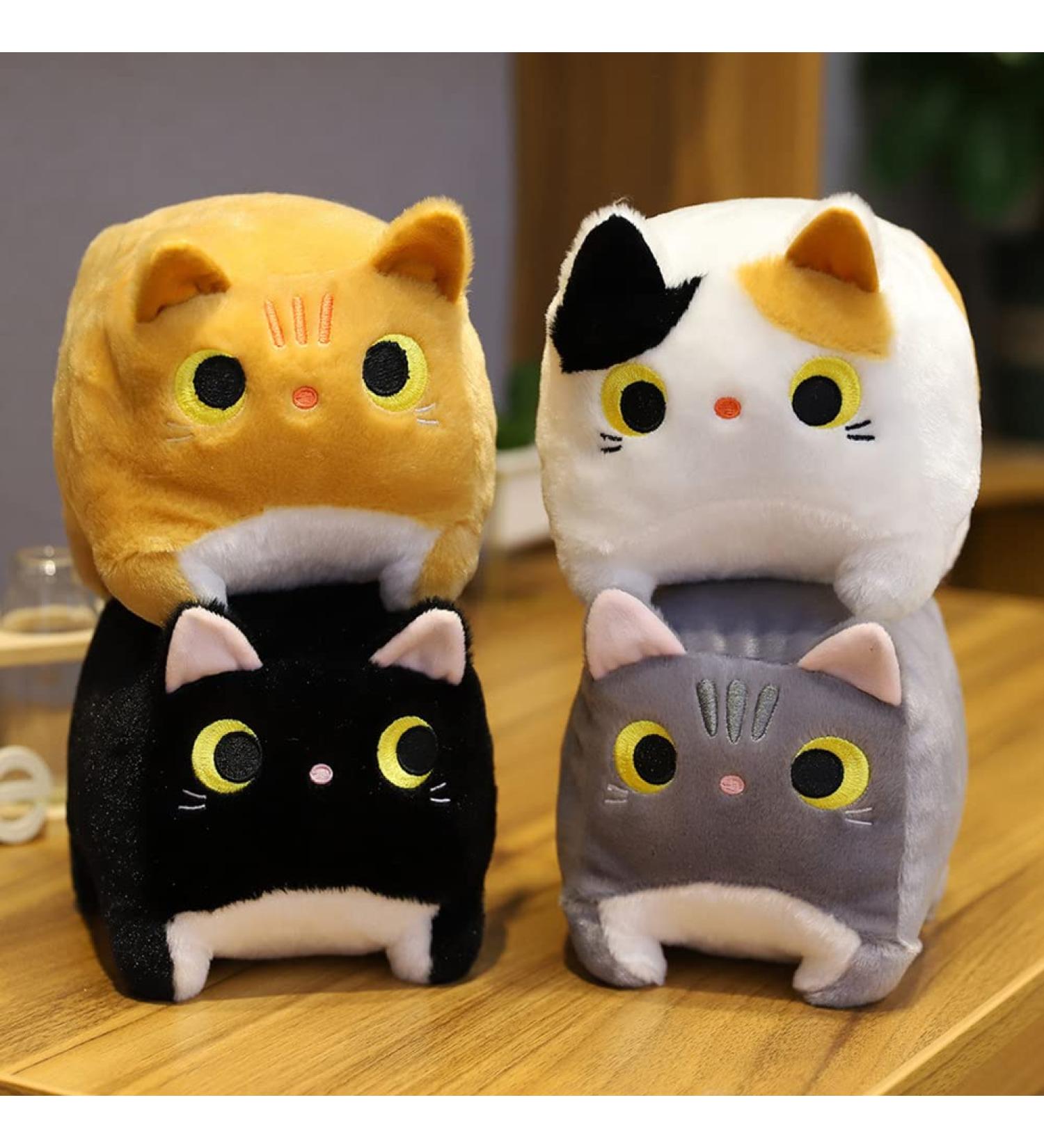 Sweet Square Cat Toys | Hugging Cats Cuddly Toy Pillow | Kawaii Kitten Plush Puppet | Soft Anime Pet Pillows | Cotton Plush Animal Decorations - Buy Online on GoSupps.com