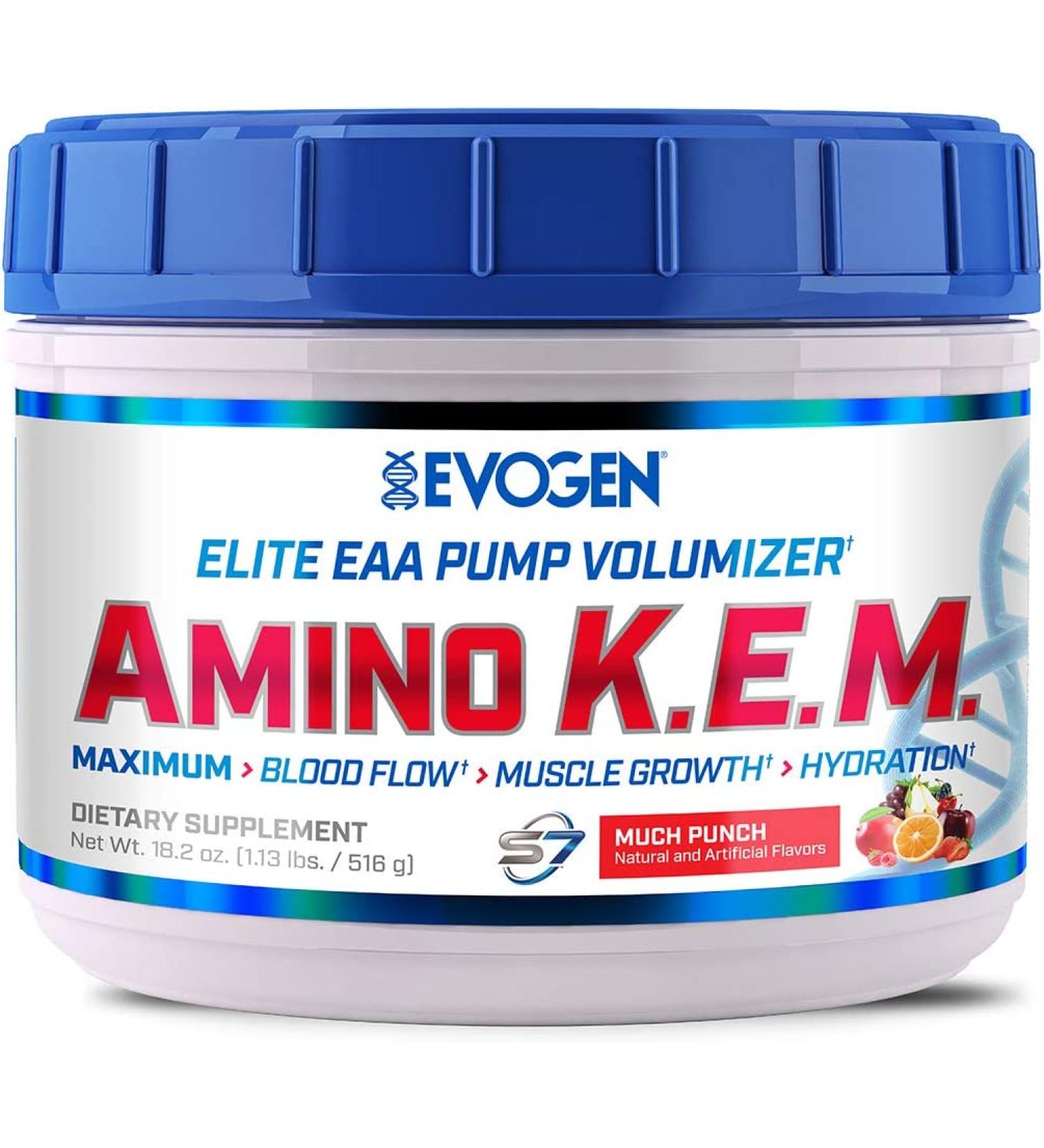Evogen AminoKEM | Essential Amino Acid with Nitric Oxide & Betaine for Recovery & Volumizing | Pump Catalyst Much Punch - Buy Online on GoSupps.com