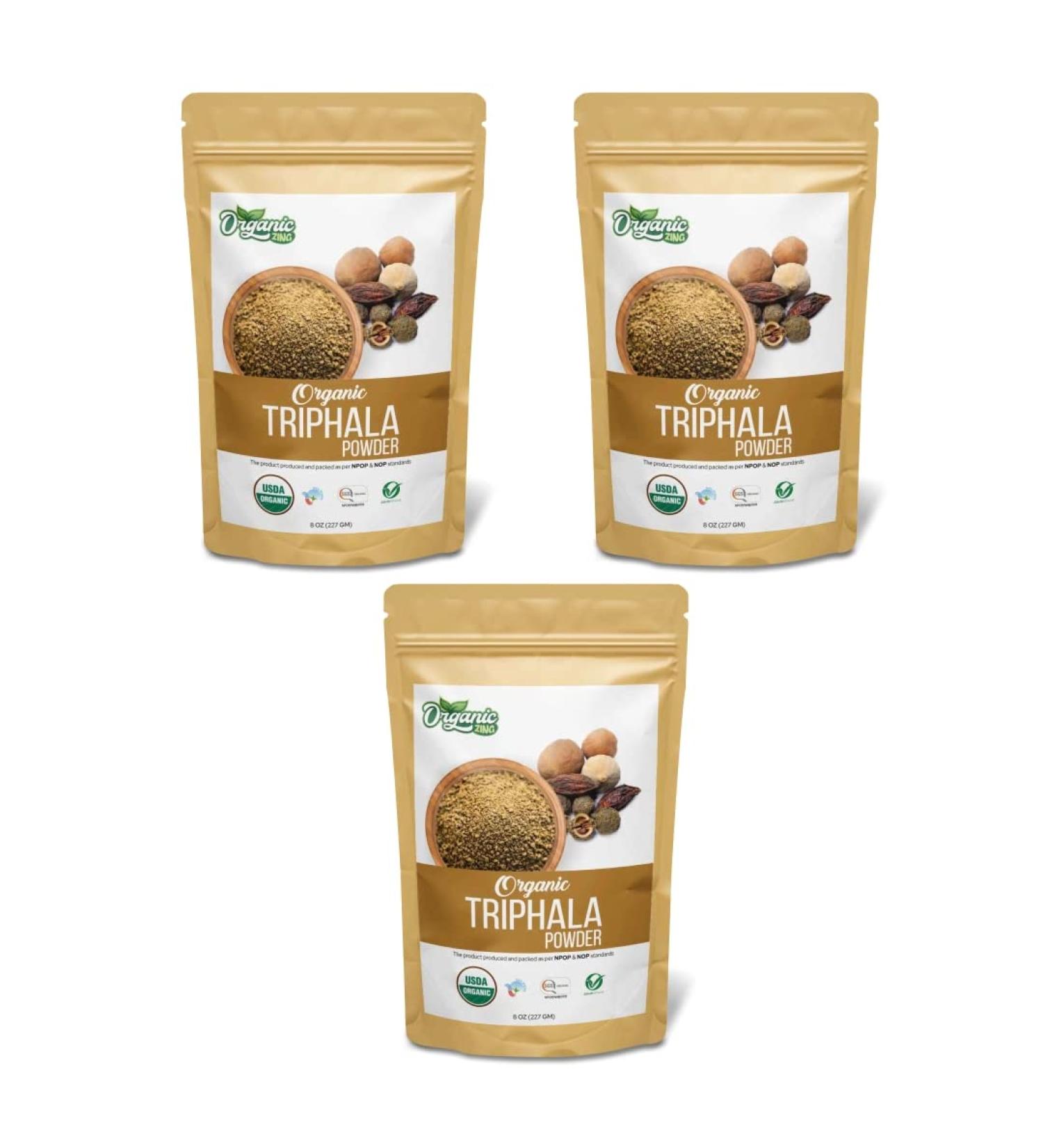ORGANIC ZING Triphala Powder (227 Gm) Pack of 3 227 g (Pack of 3) - Buy Online on GoSupps.com