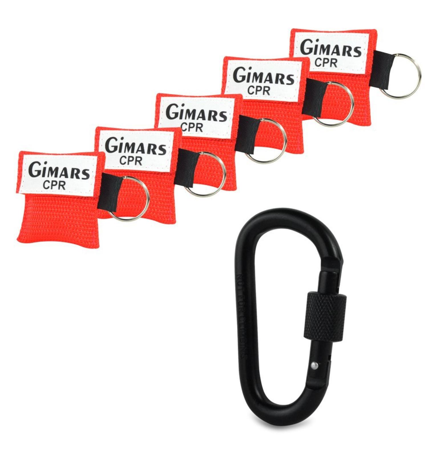GIMARS CPR Mask with Carabiner Hook - 5 Pack Emergency Ventilation Pocket Mask for First Aid & CPR Aid - International Shipping Available - Buy Online on GoSupps.com